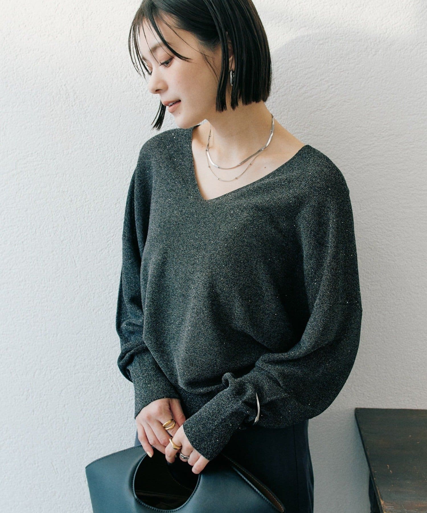 RIVE DROITE(リヴドロワ) 予約【華やかな煌めき】ペーパースパングルニット