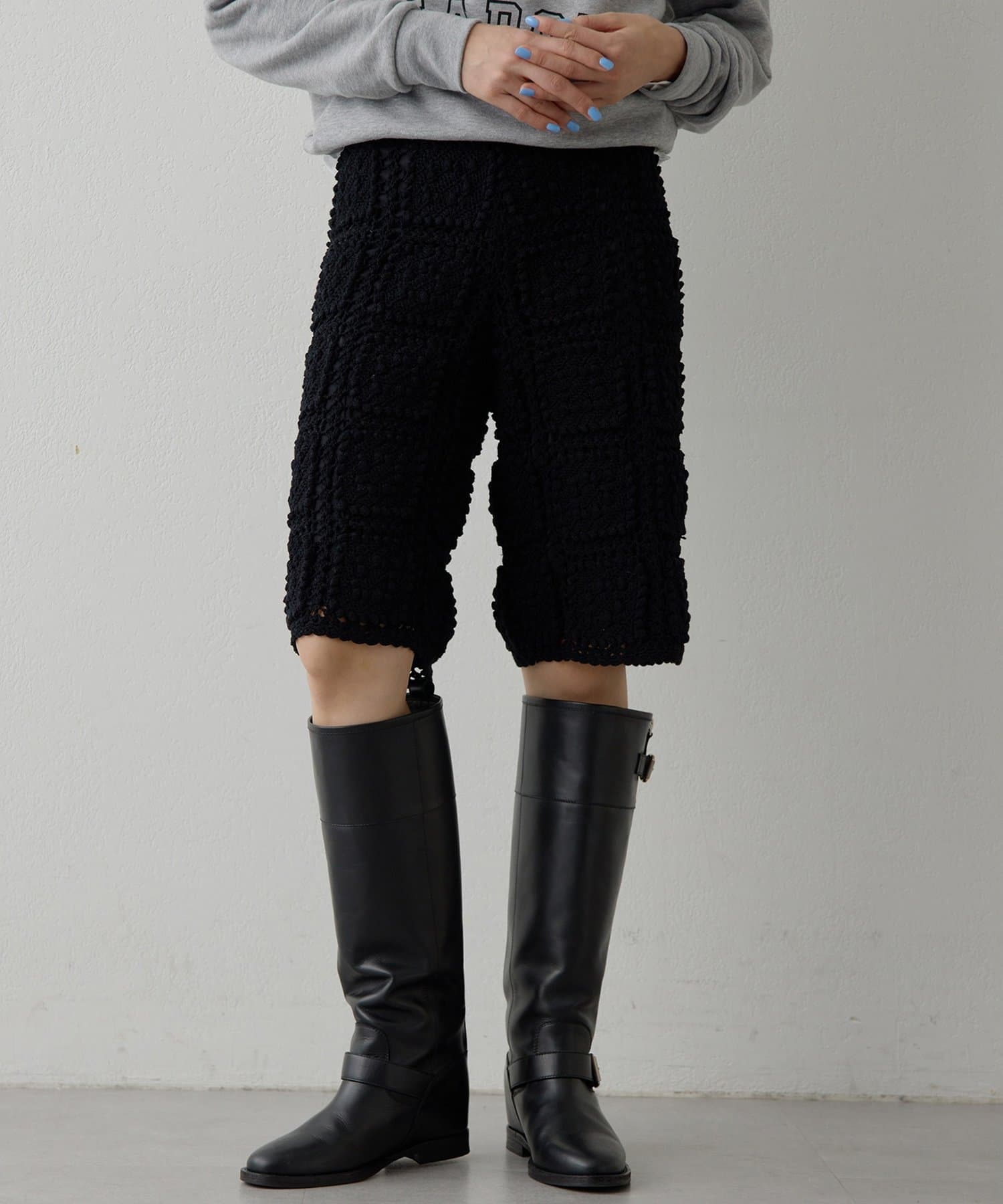 Whim Gazette(ウィム ガゼット) ハンドクロシェハーフパンツ