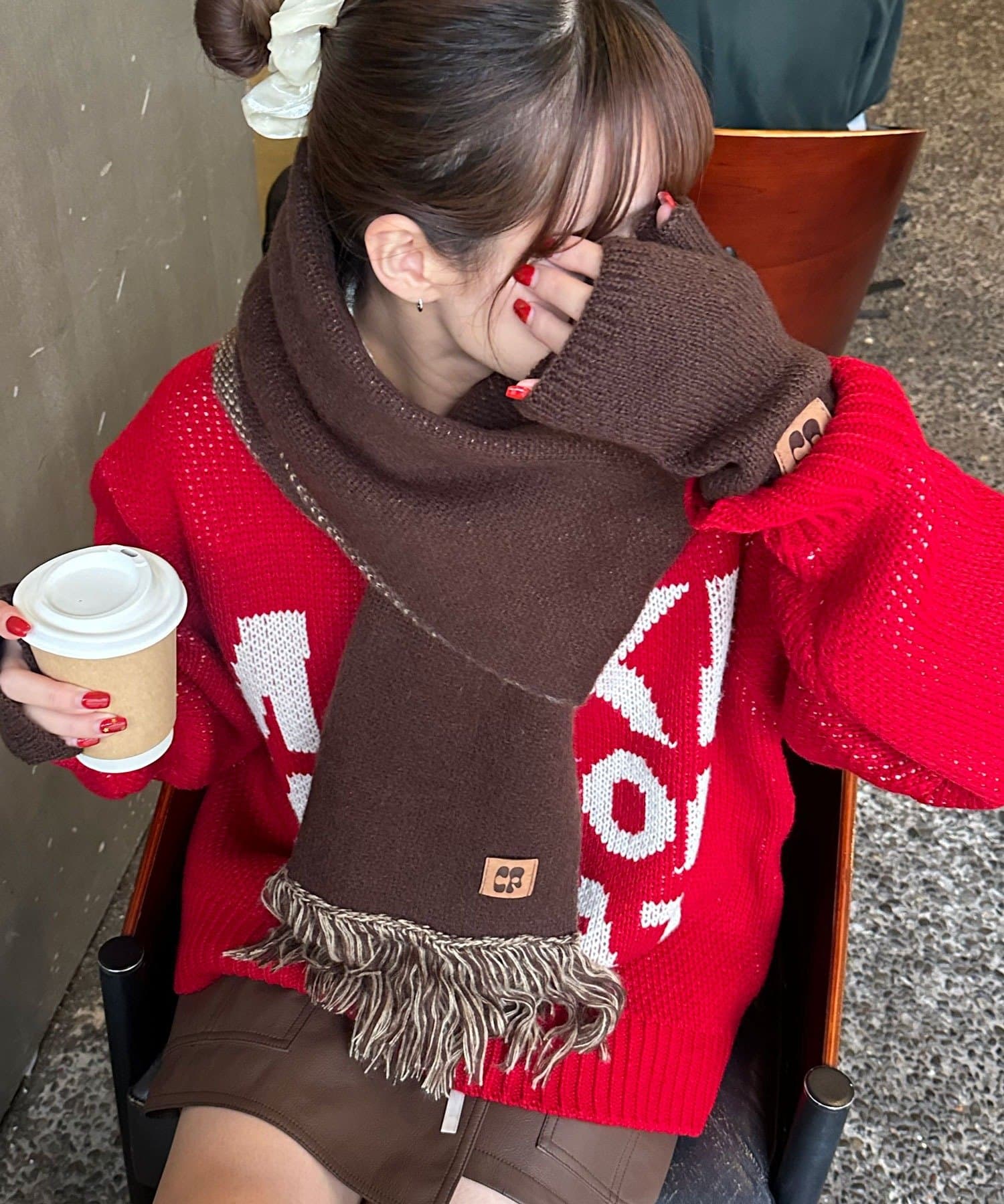 CIAOPANIC(チャオパニック) アソート柄フリンジマフラー