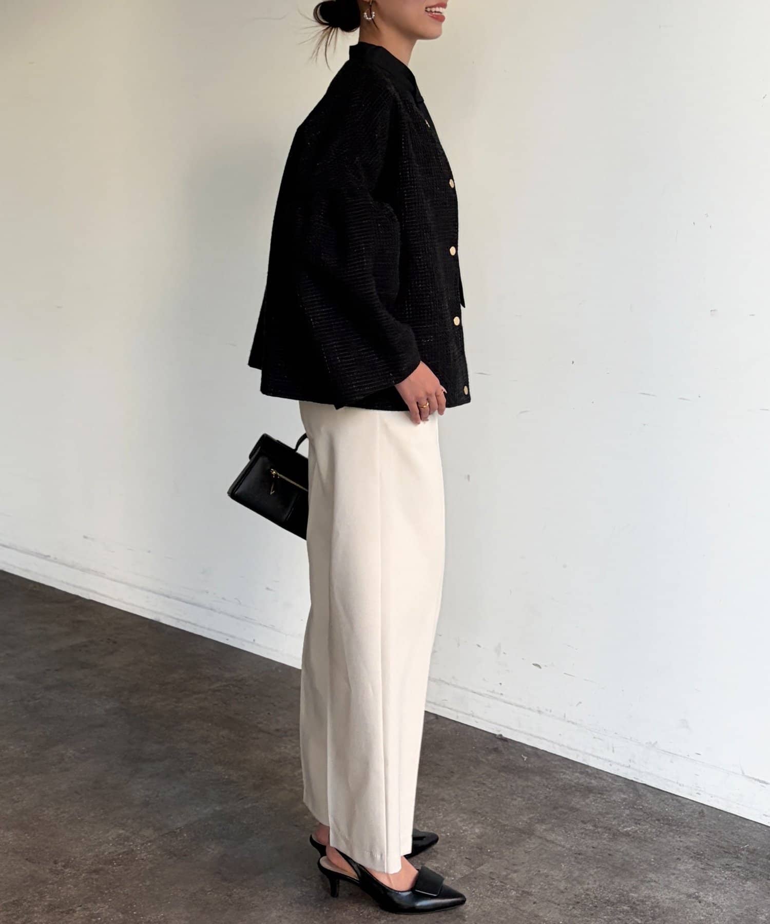 Chez toi(シェトワ) 【セレモニー対応可】袖フレアツイードジャケット