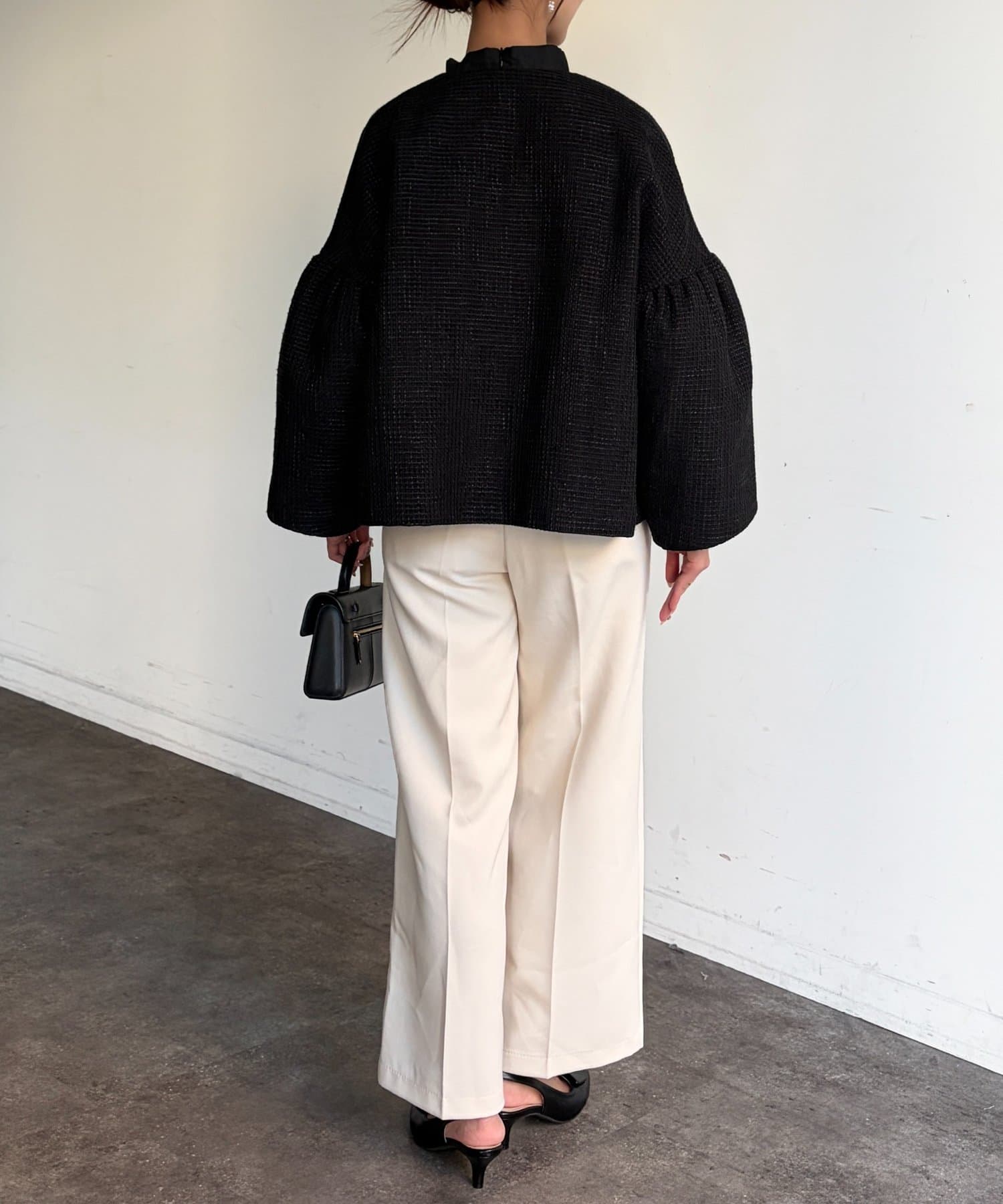 Chez toi(シェトワ) 【セレモニー対応可】袖フレアツイードジャケット