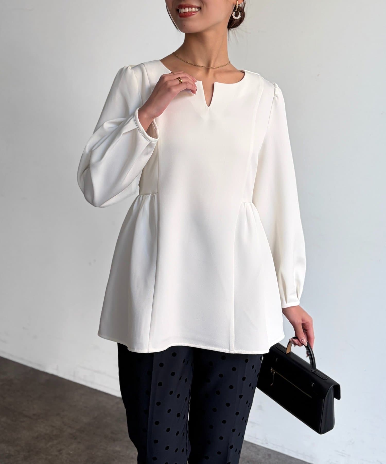 Chez toi(シェトワ) 【セレモニー対応可】ペプラムブラウス