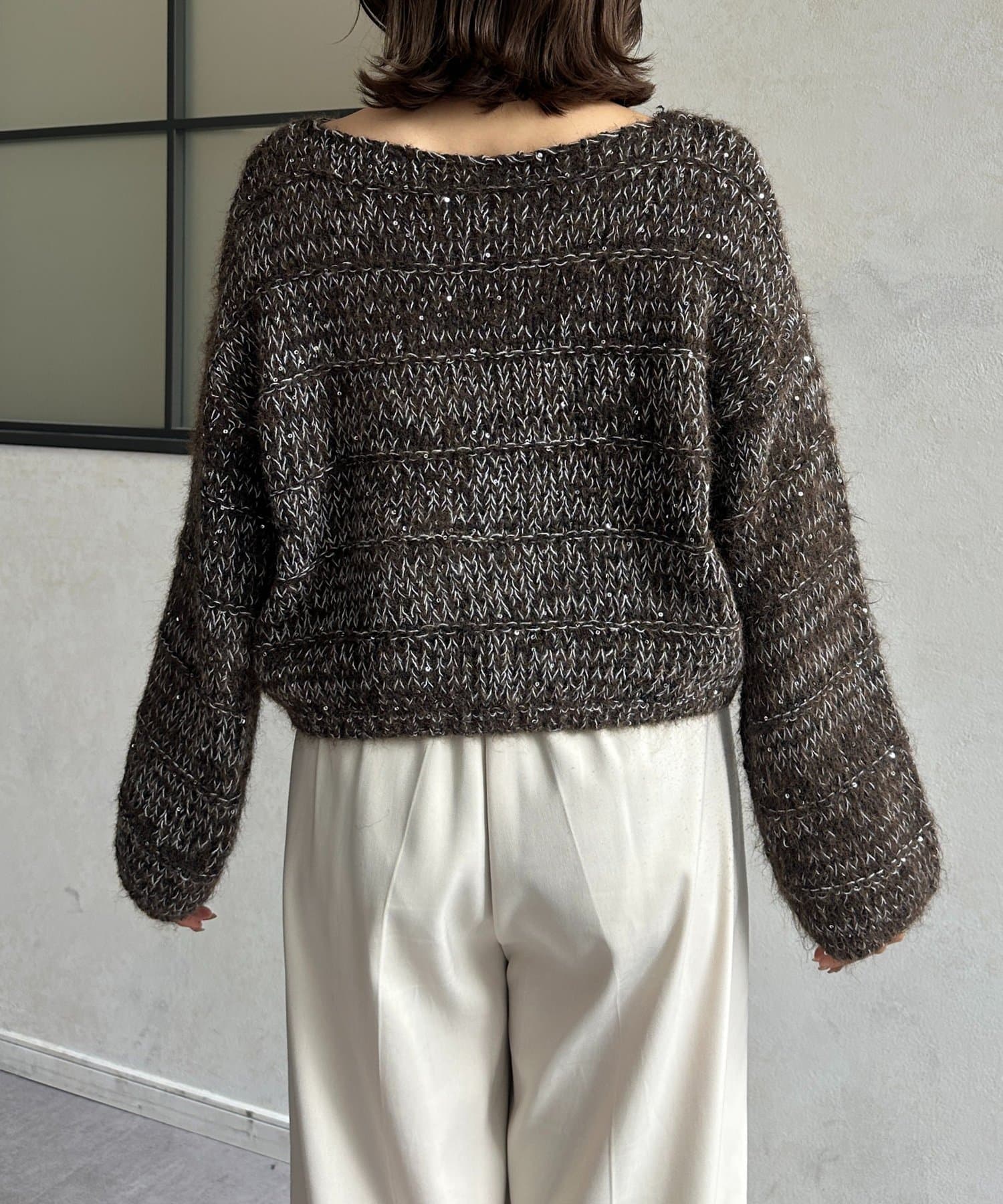 Thevon.(ゼヴォン) スパンコールMIXローゲージニット