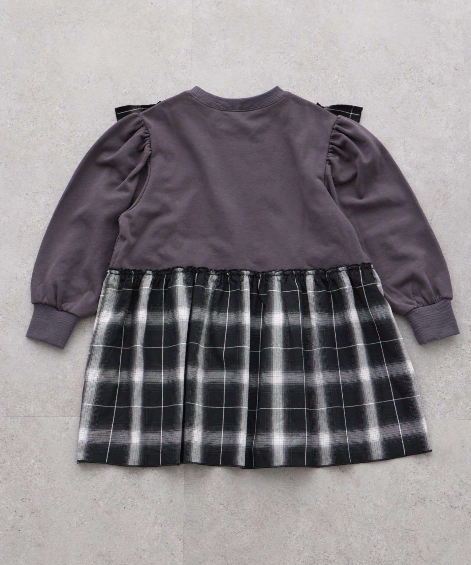 CIAOPANIC TYPY(チャオパニックティピー) 【KIDS】【WEB限定】裏毛切替ミニチュニックワンピ≪ジュニアサイズあり≫