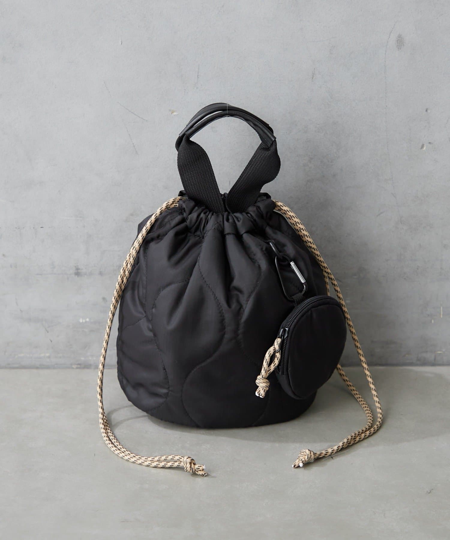 BIRTHDAY BAR(バースデイバー) ナイロンキルト2WAY巾着バッグ　ミニポーチ付き