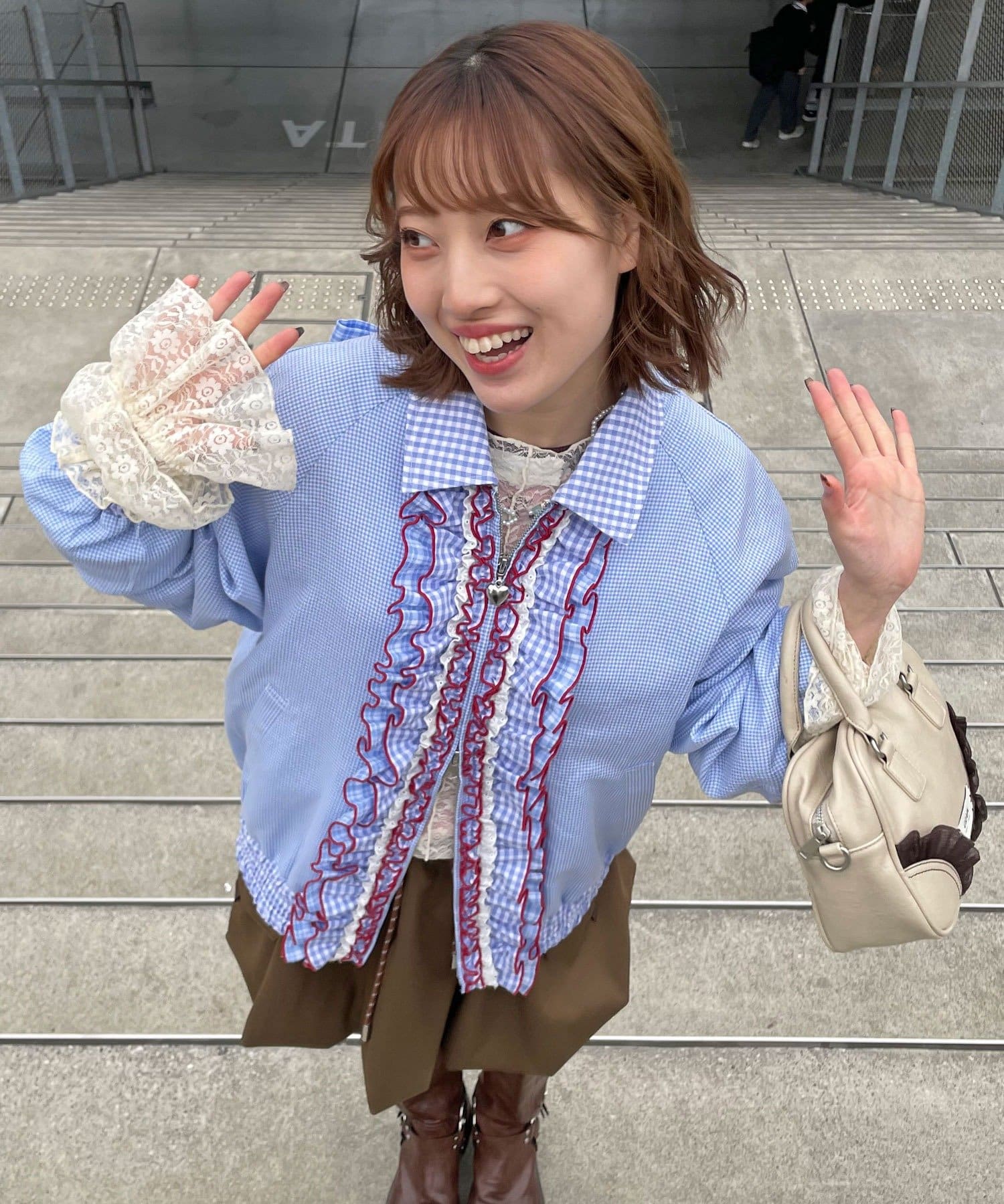 CIAOPANIC(チャオパニック) 【あやっち(@_acoba_)企画】【HELLO.SANFRANCISCO/ハローサンフランシスコ】リボン付きチェックブルゾン