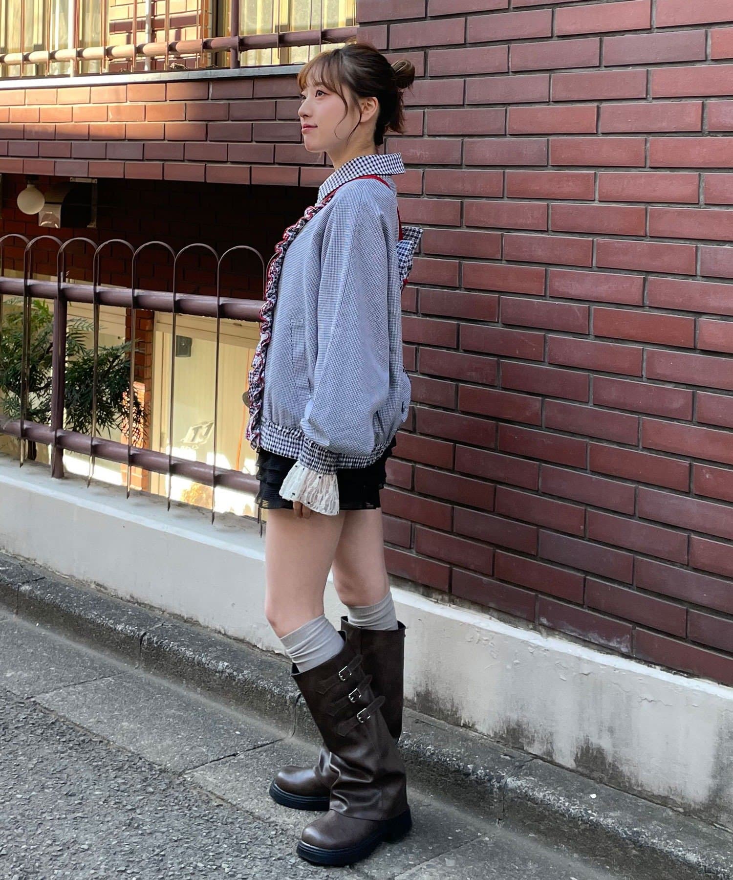 CIAOPANIC(チャオパニック) 【あやっち企画】【HELLO.SANFRANCISCO/ハローサンフランシスコ】リボン付きチェックブルゾン