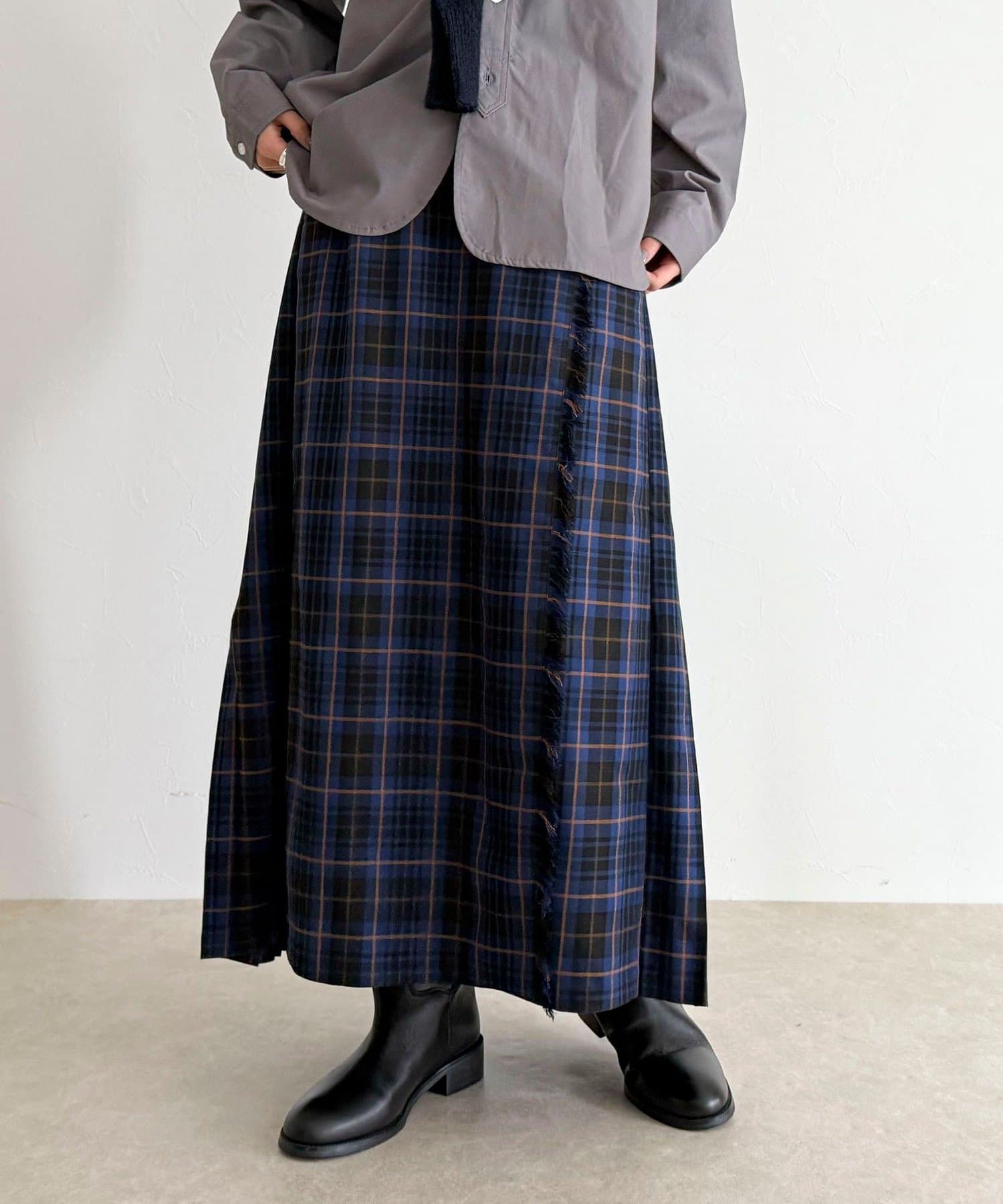 FREDY & GLOSTER(フレディ アンド グロスター) 【GEVACO/ゲバコ】チェックサイドベルトスカート