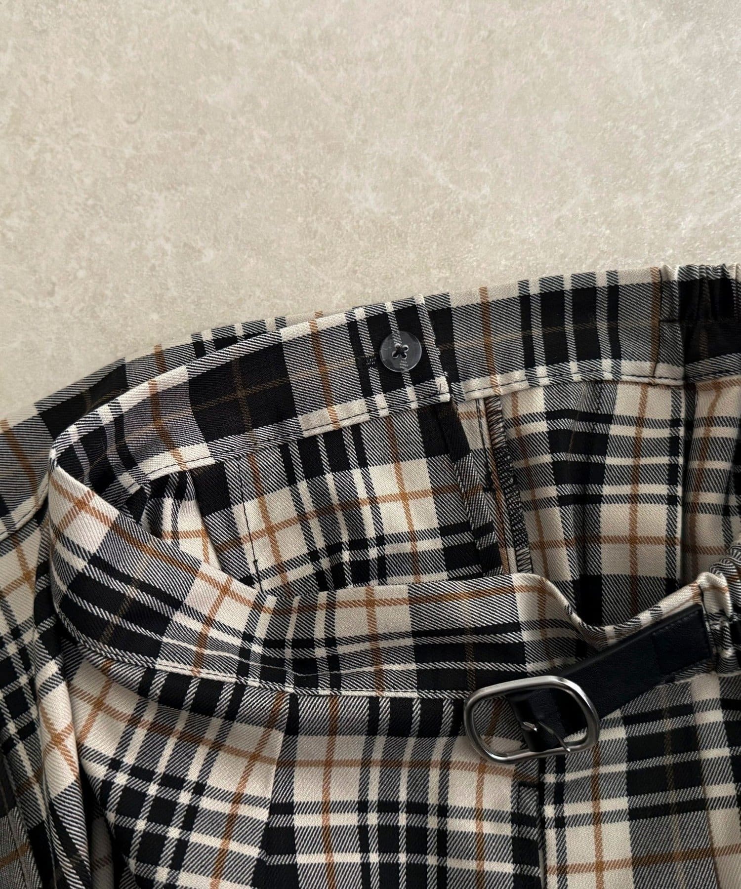 FREDY & GLOSTER(フレディ アンド グロスター) 【GEVACO/ゲバコ】チェックサイドベルトスカート