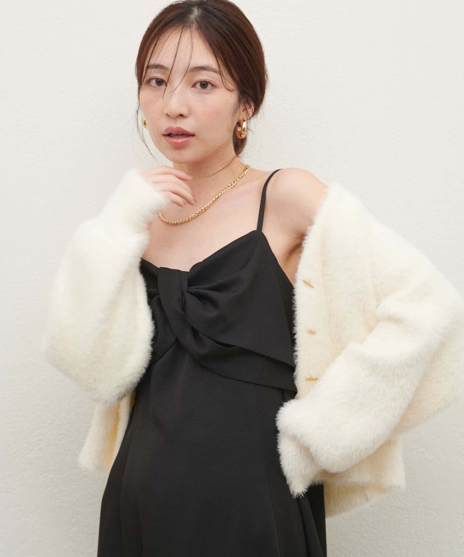 natural couture(ナチュラルクチュール) 【WEB限定】〈osono〉ねじりリボンキャミワンピース