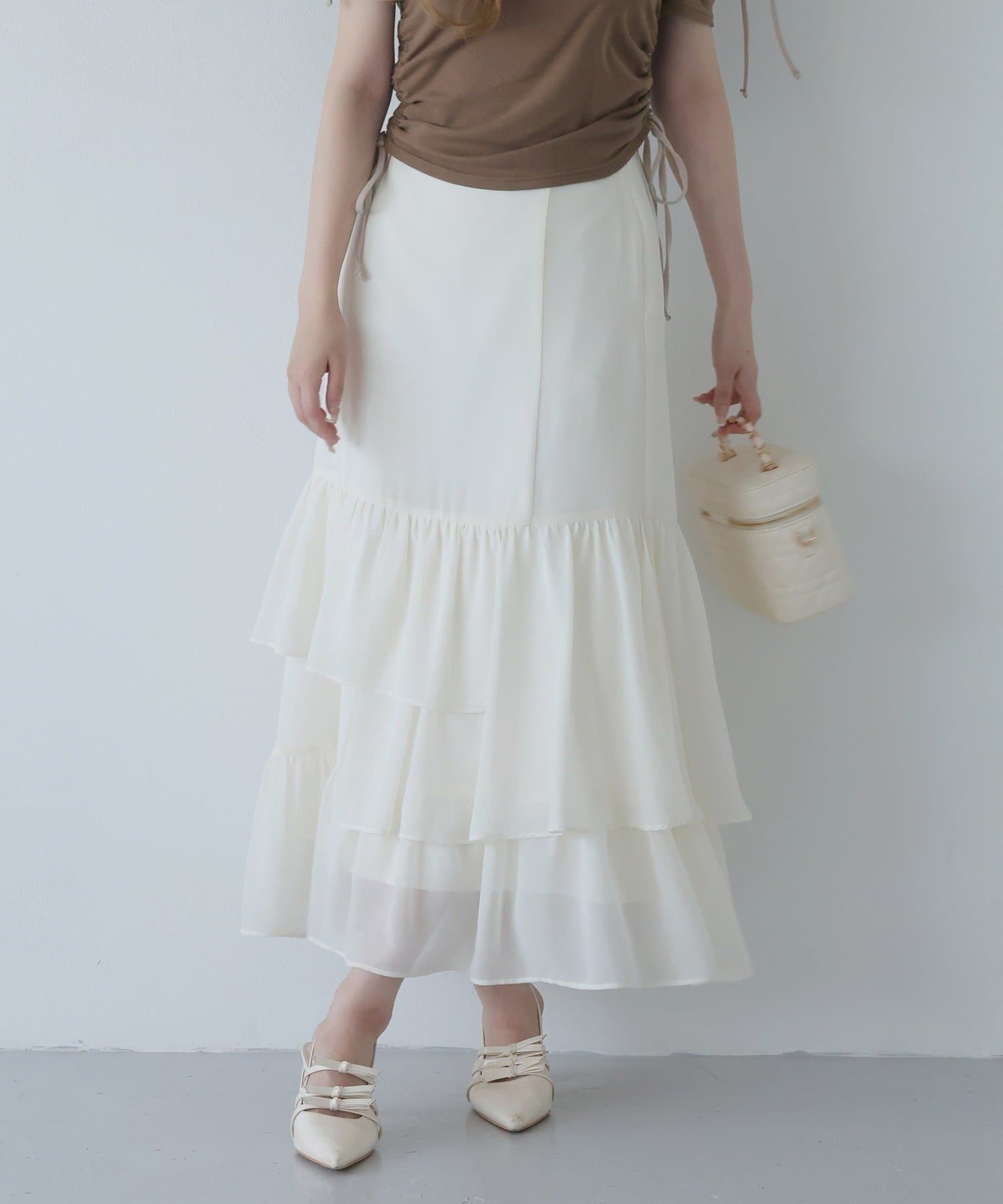 NICE CLAUP / OLIVE des OLIVE OUTLET(ナイスクラップ  / オリーブ デ オリーブ アウトレット) 【one after another】ロングティアードスカート