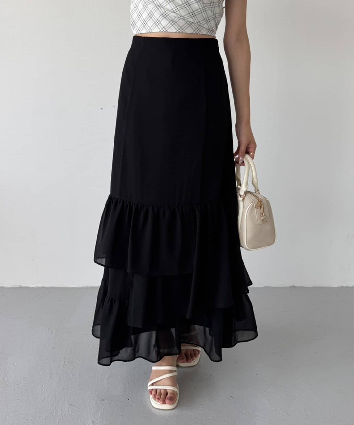 NICE CLAUP / OLIVE des OLIVE OUTLET(ナイスクラップ  / オリーブ デ オリーブ アウトレット) 【one after another】ロングティアードスカート