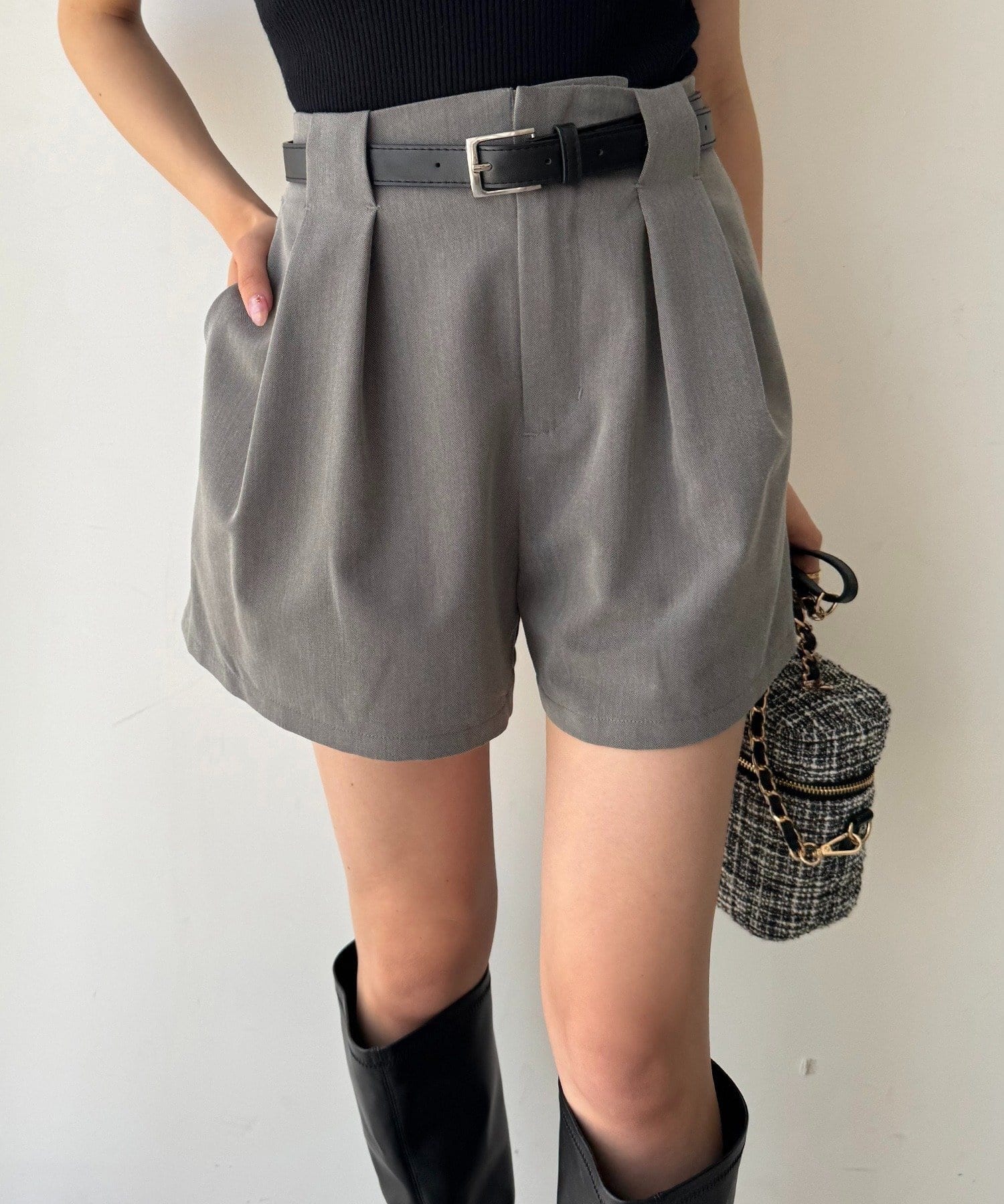 NICE CLAUP / OLIVE des OLIVE OUTLET(ナイスクラップ  / オリーブ デ オリーブ アウトレット) 【one after another】ベルト付きショーパン