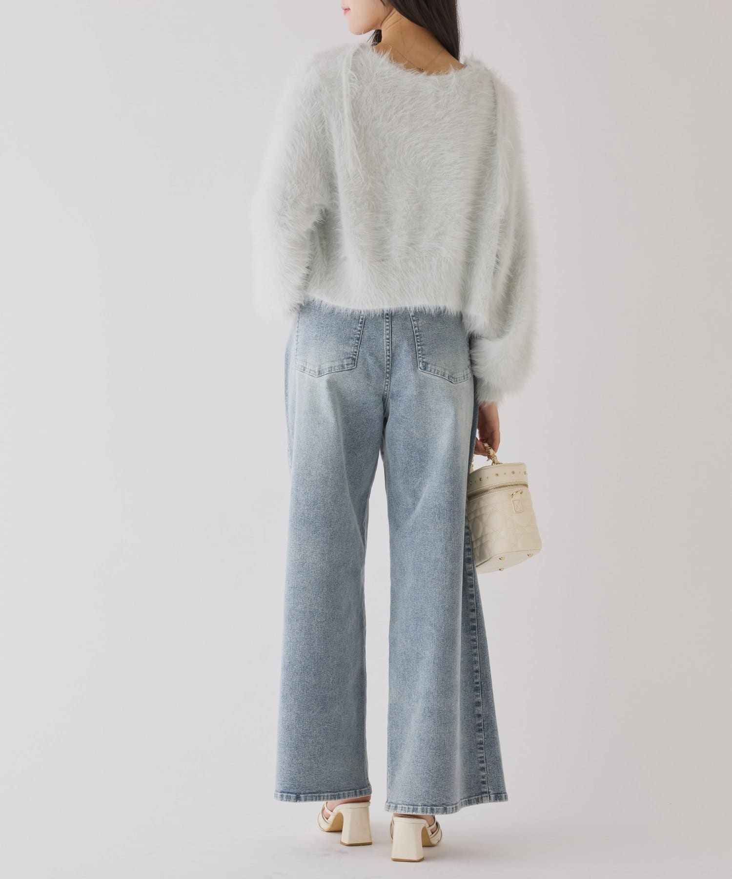 NICE CLAUP / OLIVE des OLIVE OUTLET(ナイスクラップ  / オリーブ デ オリーブ アウトレット) 【one after another】ウェスト調節ワイドデニム