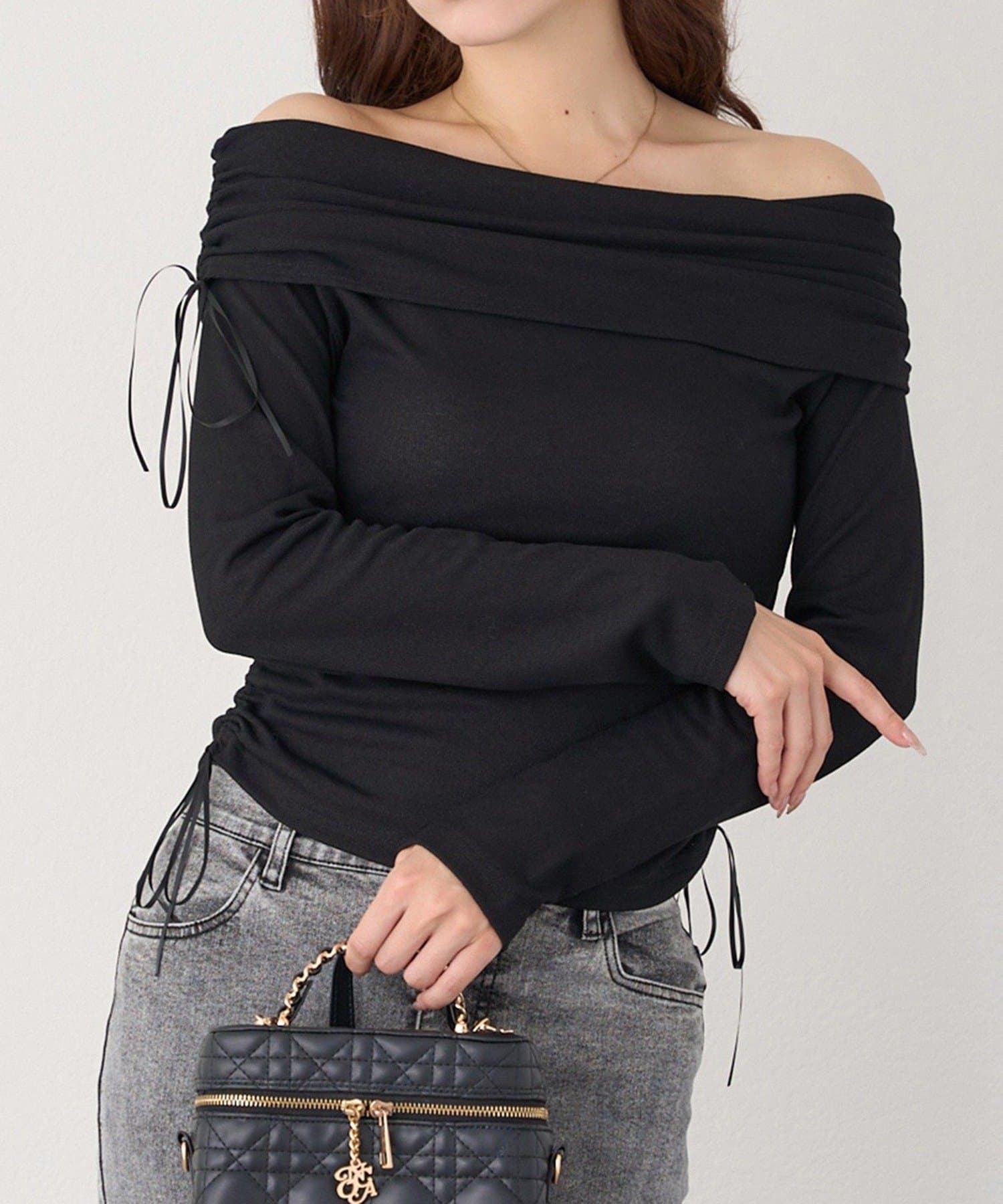 NICE CLAUP / OLIVE des OLIVE OUTLET(ナイスクラップ  / オリーブ デ オリーブ アウトレット) 【one after another】オフショルトップス