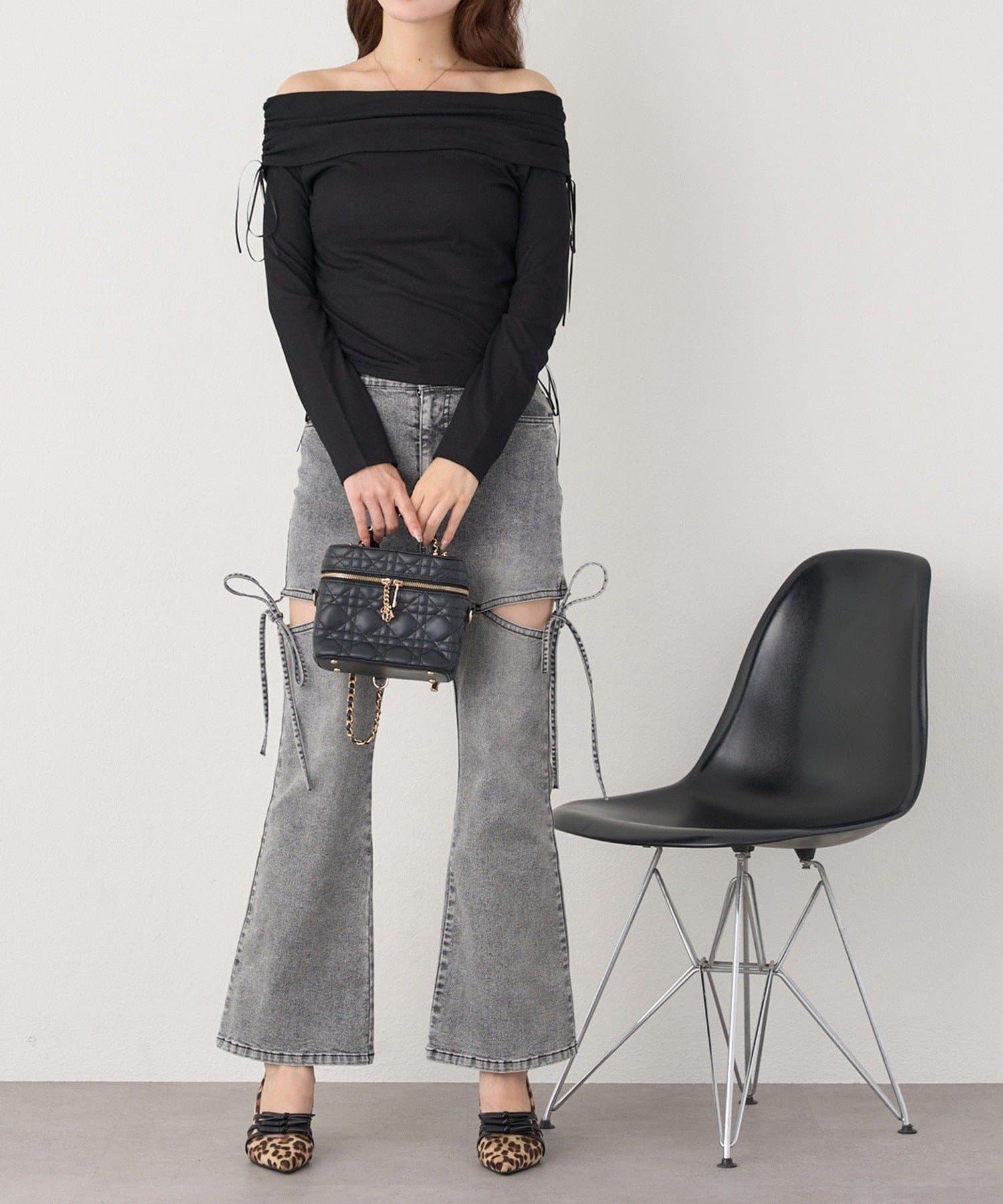 NICE CLAUP / OLIVE des OLIVE OUTLET(ナイスクラップ  / オリーブ デ オリーブ アウトレット) 【one after another】オフショルトップス