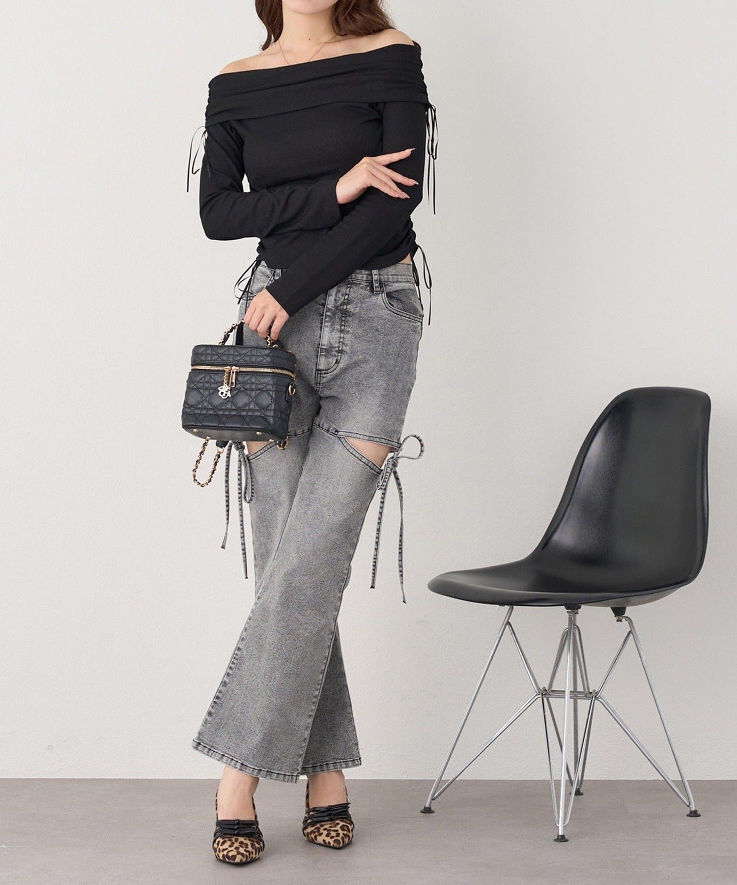 NICE CLAUP / OLIVE des OLIVE OUTLET(ナイスクラップ  / オリーブ デ オリーブ アウトレット) 【one after another】オフショルトップス