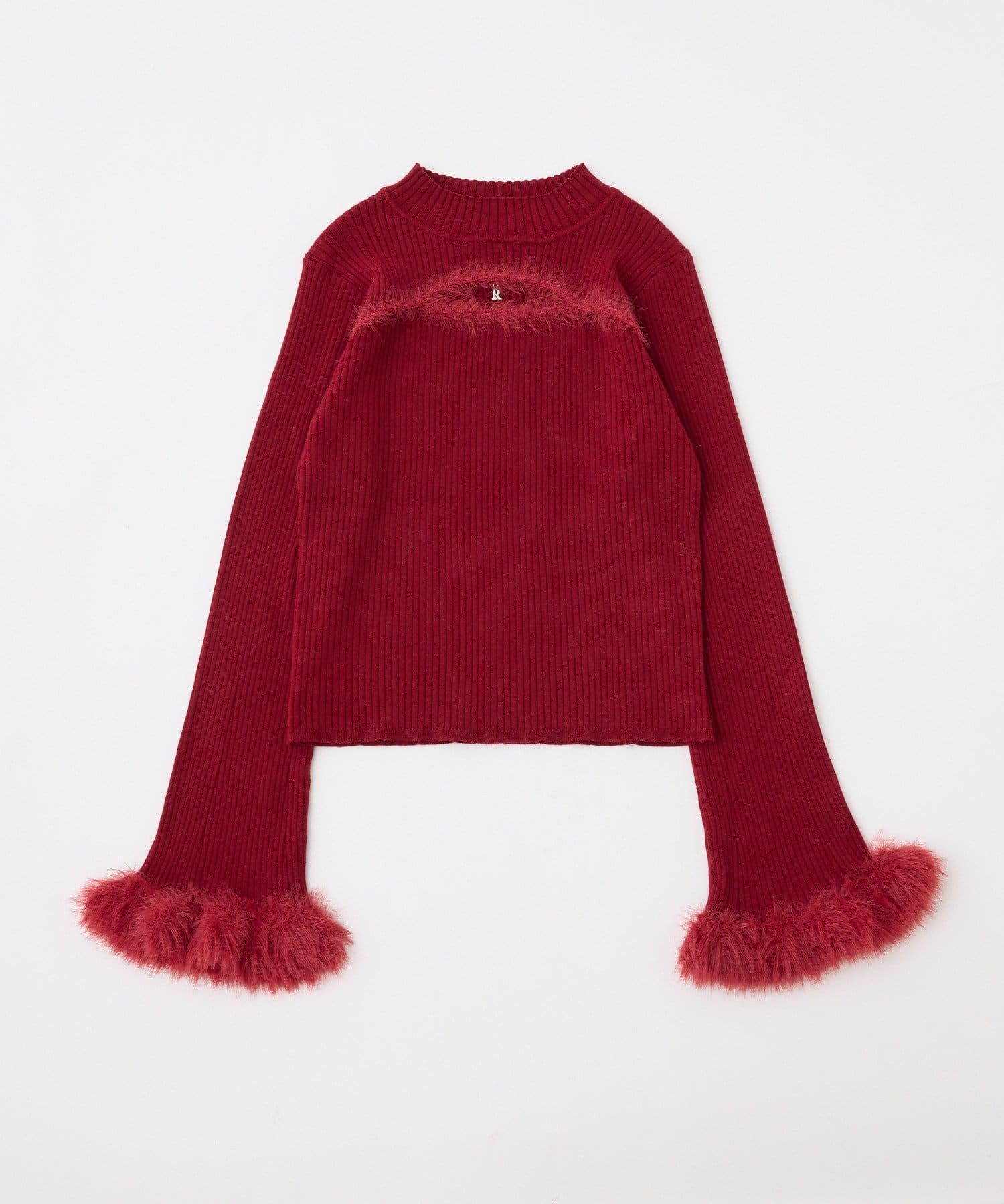 one after another NICE CLAUP(ワンアフターアナザー ナイスクラップ) デコルテカットデザインチャーム付きニット