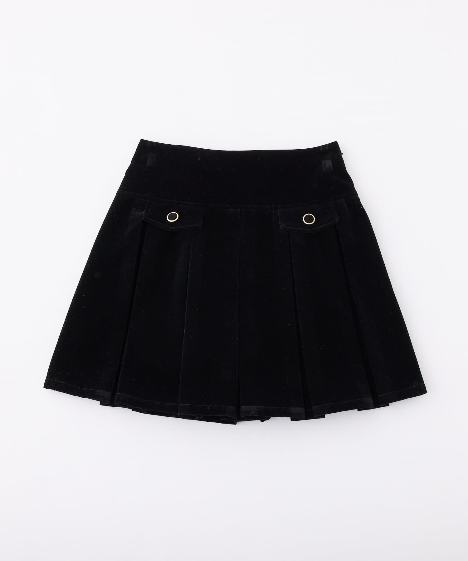 one after another NICE CLAUP(ワンアフターアナザー ナイスクラップ) 金ボタンボックスプリーツミニスカート