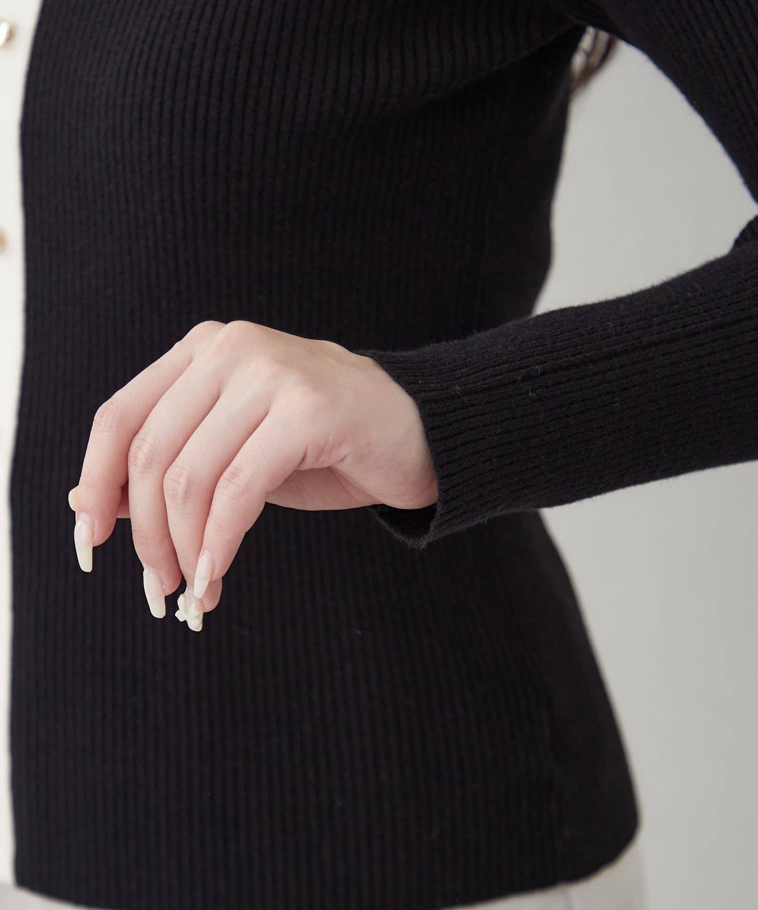 Remind me and forever(リマインドミーアンドフォーエバー) キーネックカーデライクリブプルオーバー