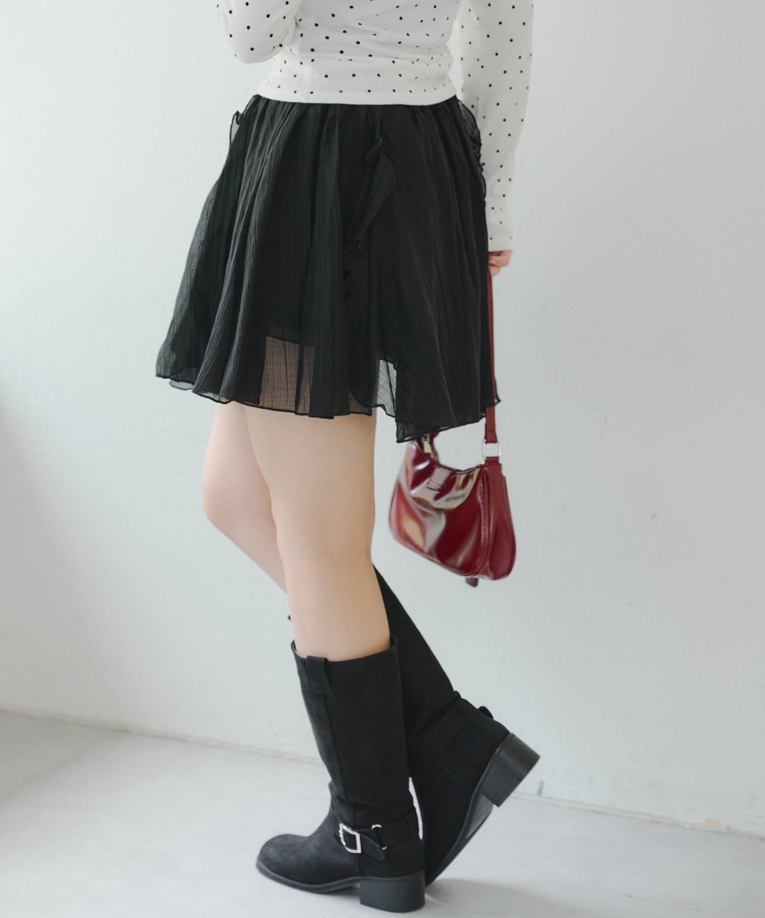 NICE CLAUP / OLIVE des OLIVE OUTLET(ナイスクラップ  / オリーブ デ オリーブ アウトレット) 【RMAF】楊柳イレヘムミニスカート