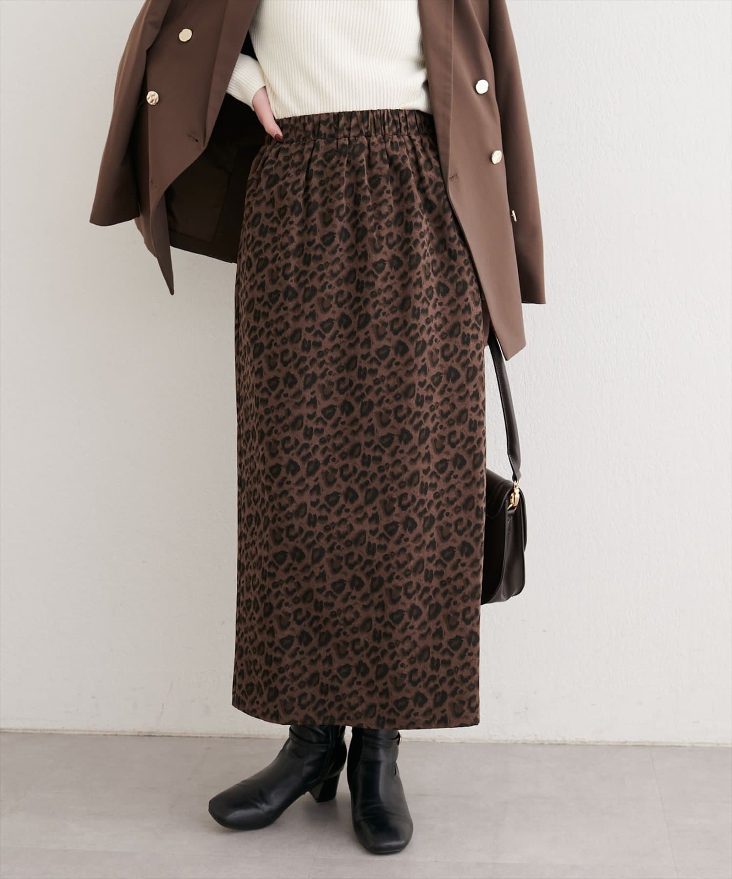 natural couture(ナチュラルクチュール) レオパードイージースカート