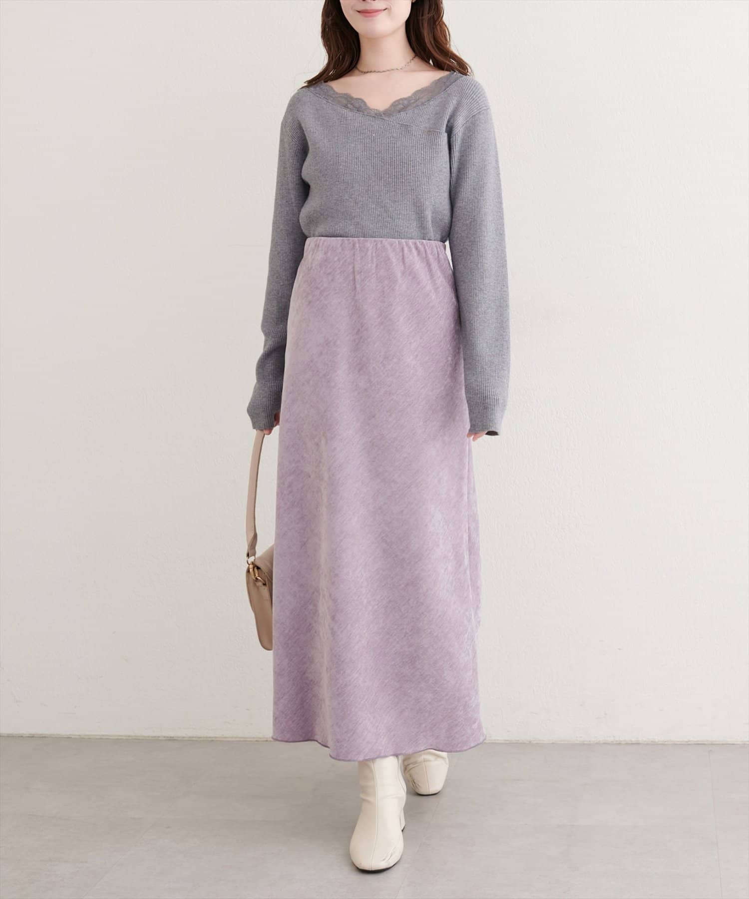 natural couture(ナチュラルクチュール) バイアスもやベロアスカート