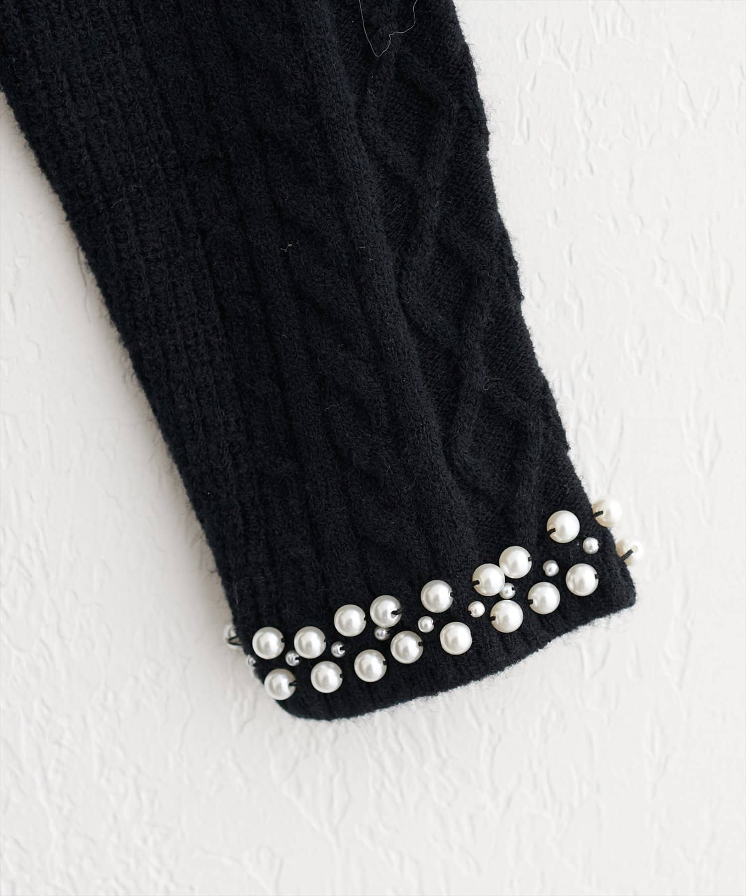 natural couture(ナチュラルクチュール) 袖口パールもちふわニット