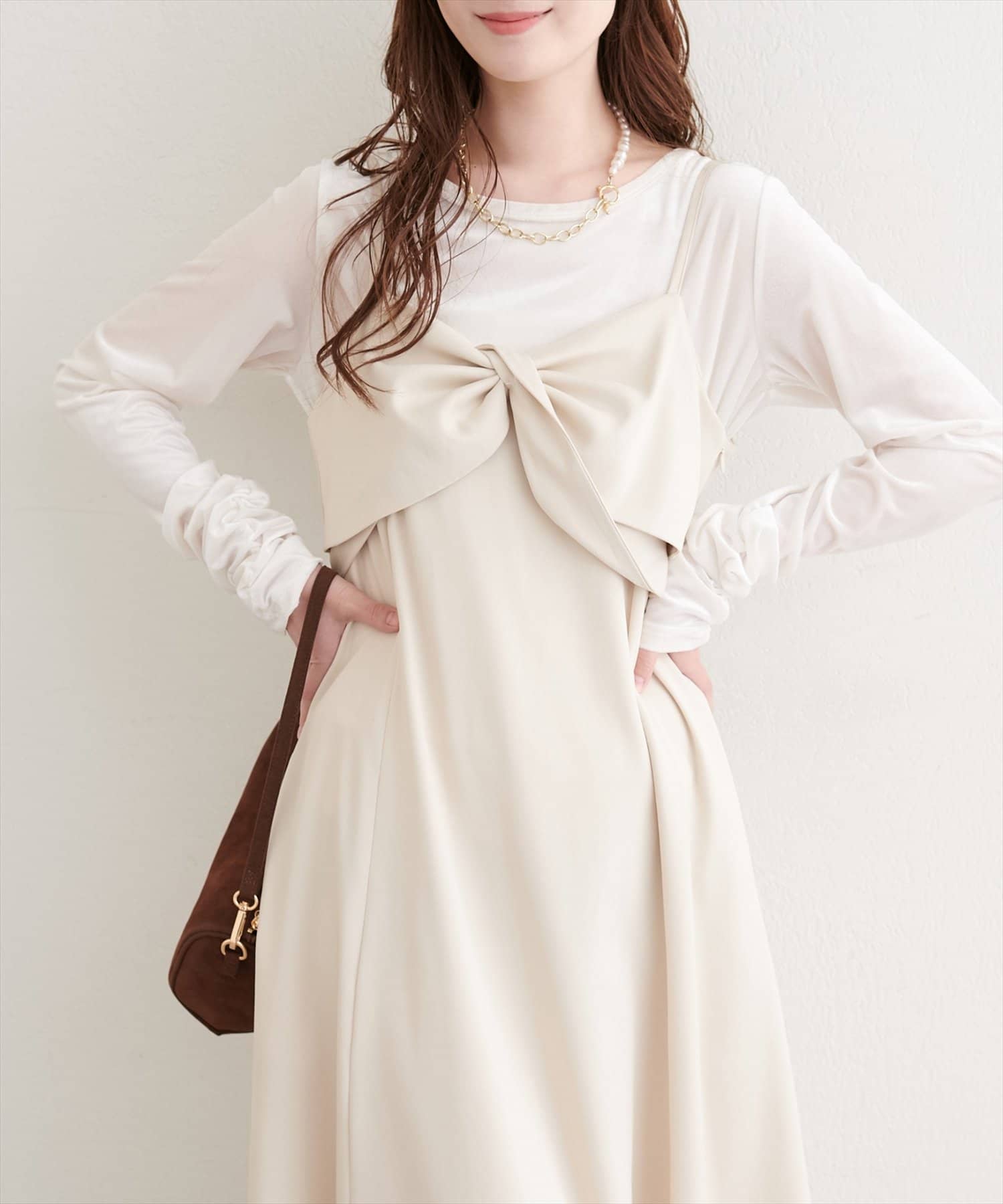 natural couture(ナチュラルクチュール) ストレッチベロアロングＴ