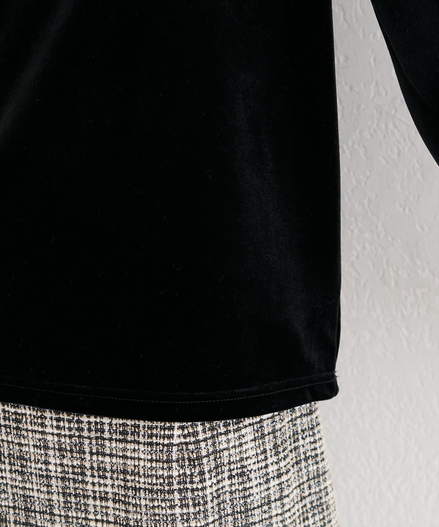 natural couture(ナチュラルクチュール) ストレッチベロアロングＴ