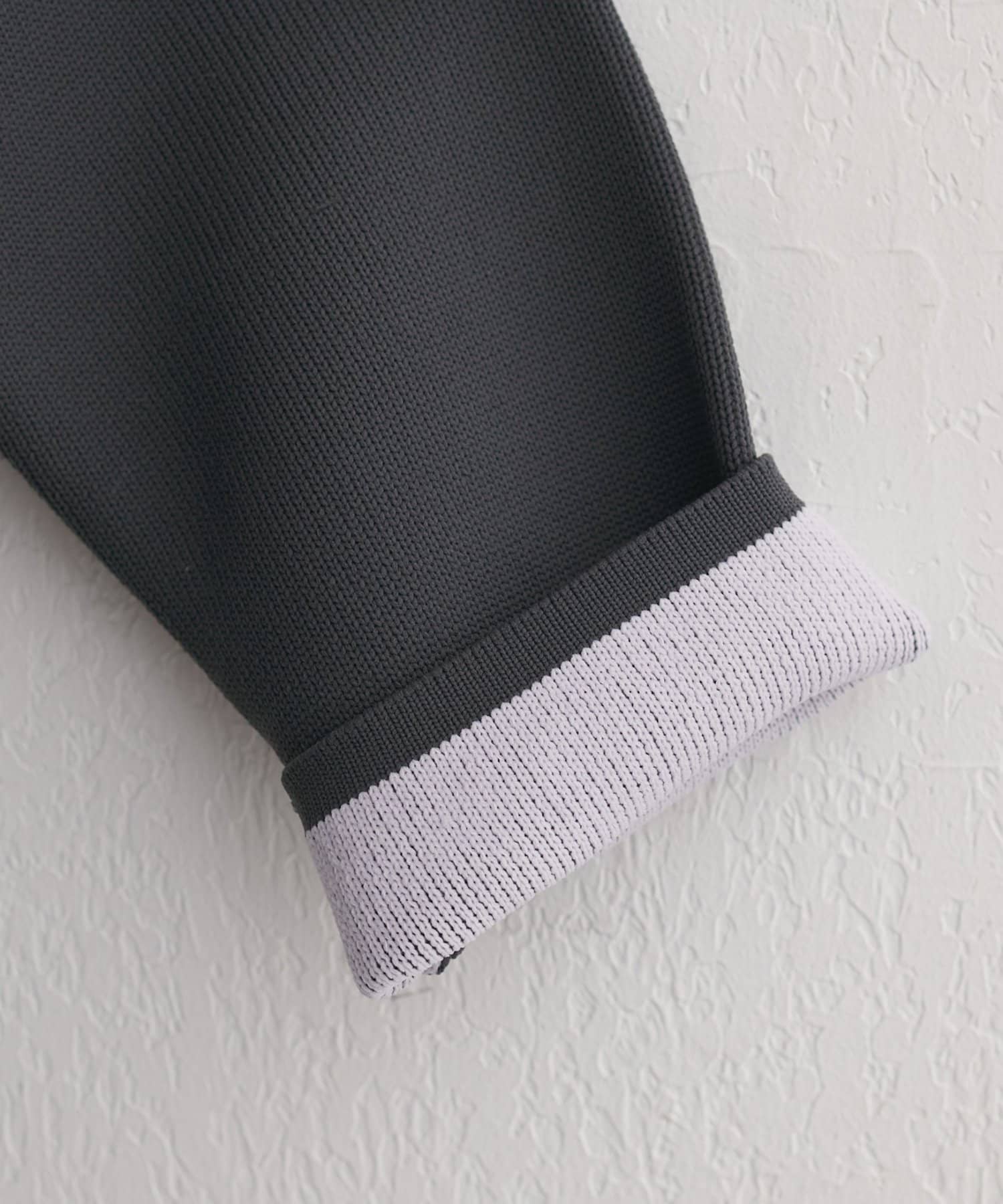 natural couture(ナチュラルクチュール) 【WEB限定】配色プレーティングポリニットカーデ