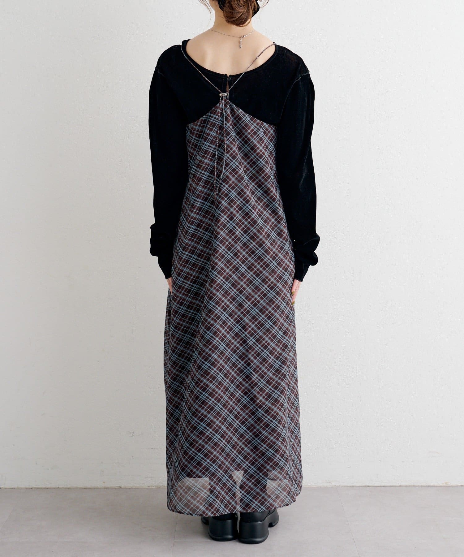 Kastane(カスタネ) B シアーチェックワンピース