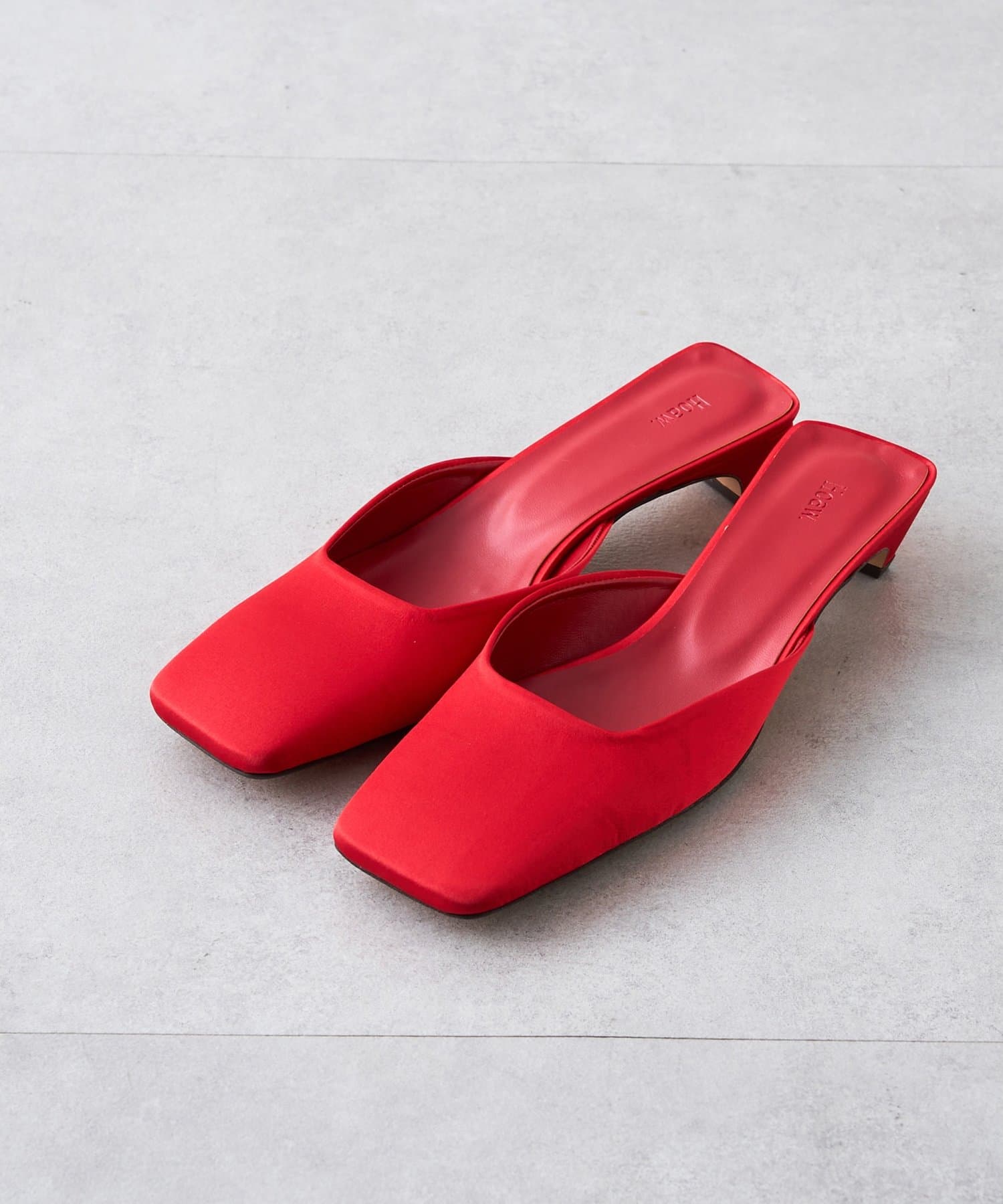 Whim Gazette(ウィム ガゼット) 【Hoaw.】スクエアサテンミュール