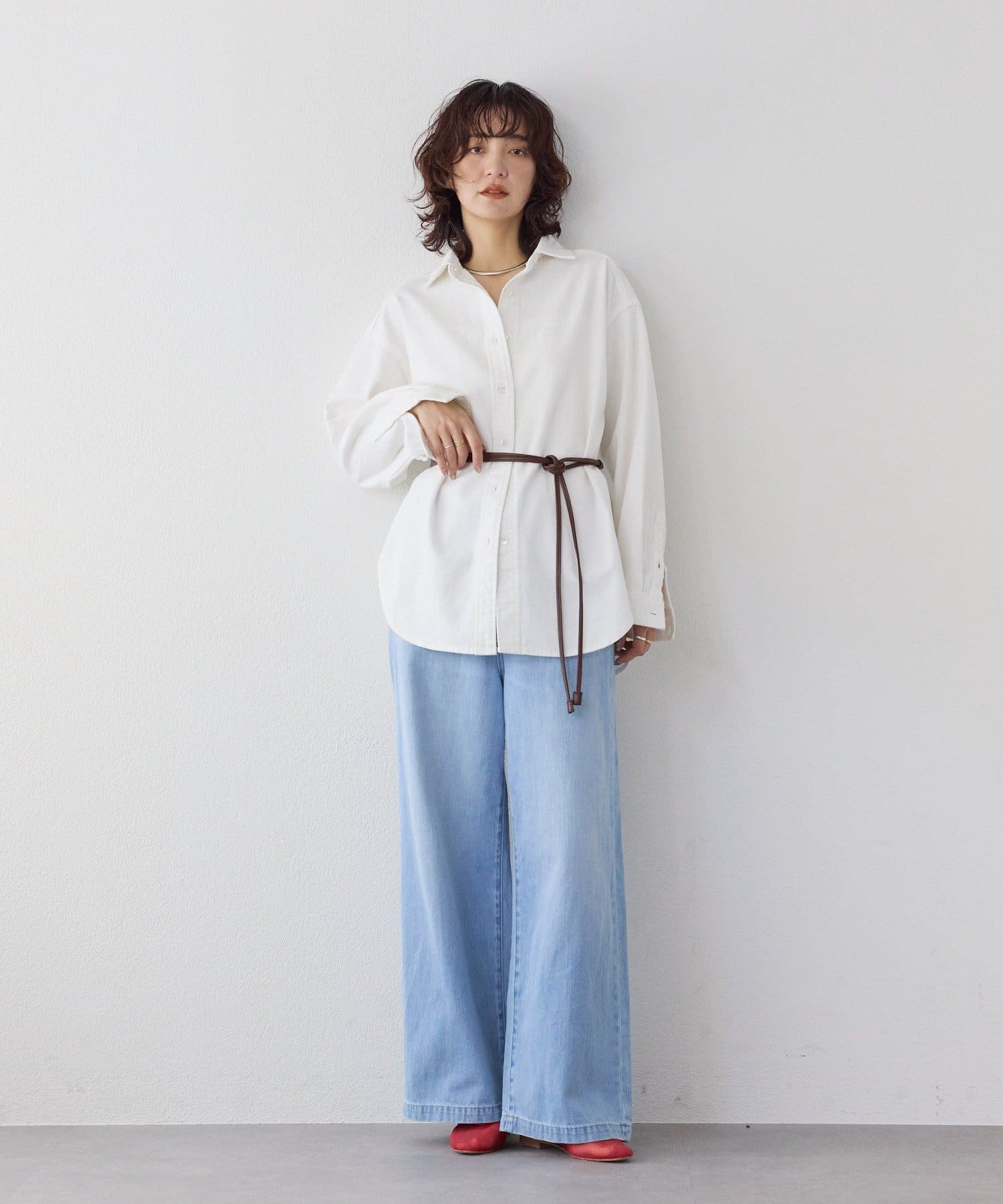 RIVE DROITE(リヴドロワ) 【ウエストのアクセントに】レザーコードベルト