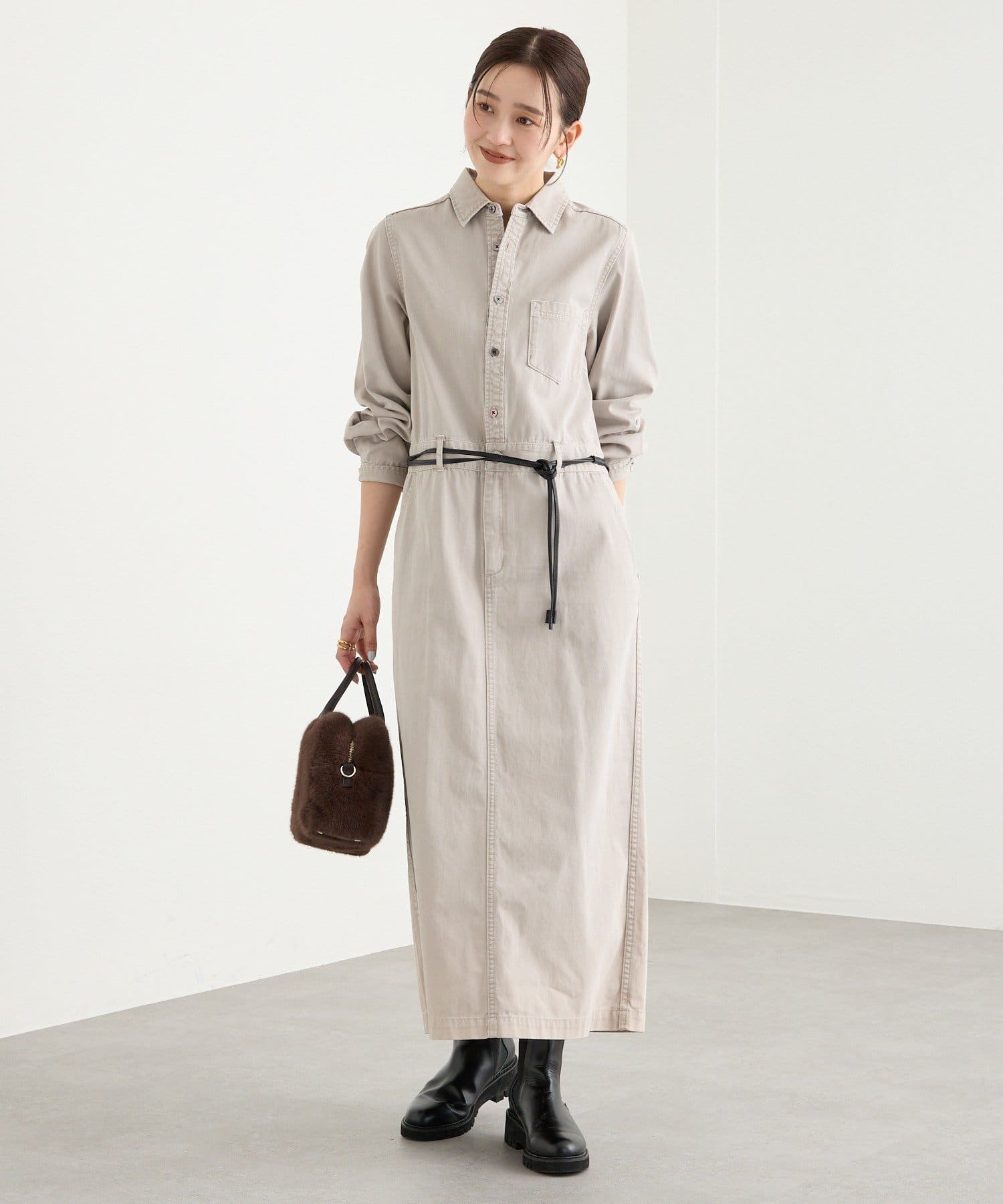 RIVE DROITE(リヴドロワ) 【ウエストのアクセントに】レザーコードベルト