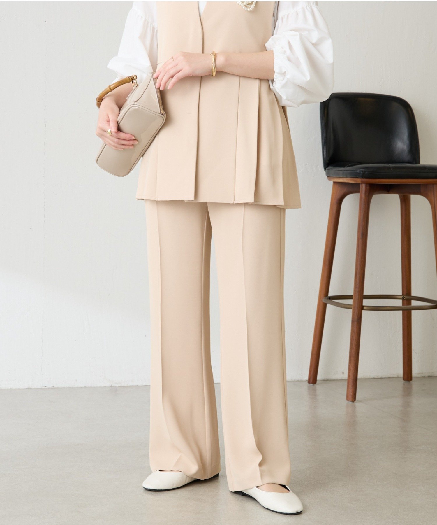 COLLAGE GALLARDAGALANTE(コラージュ ガリャルダガランテ) 【２サイズ展開】ツイルフレアパンツ/セットアップ/セレモ二ー