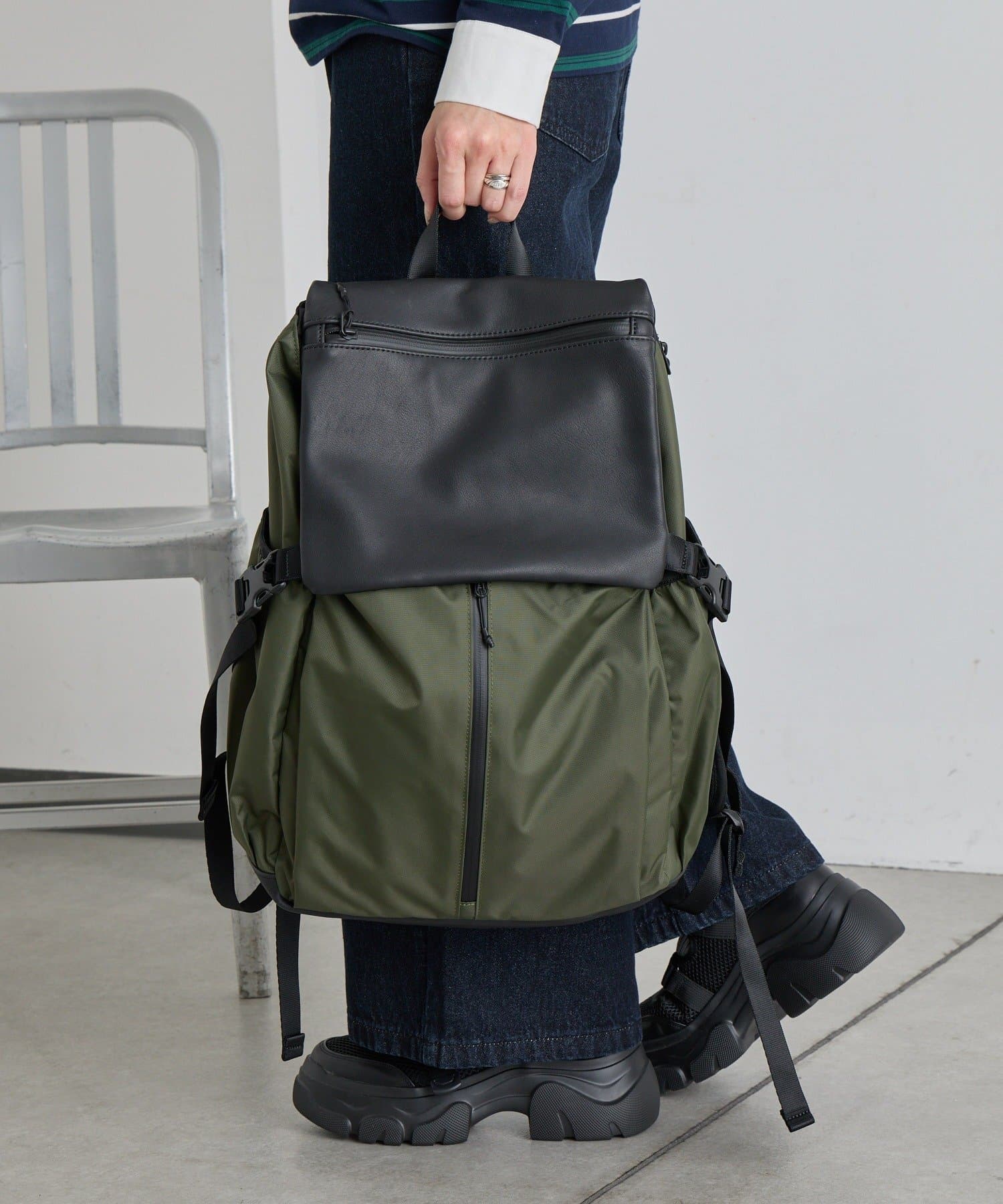 ear PAPILLONNER(イア パピヨネ) 【ouchi監修】レザーコンビライトリュック