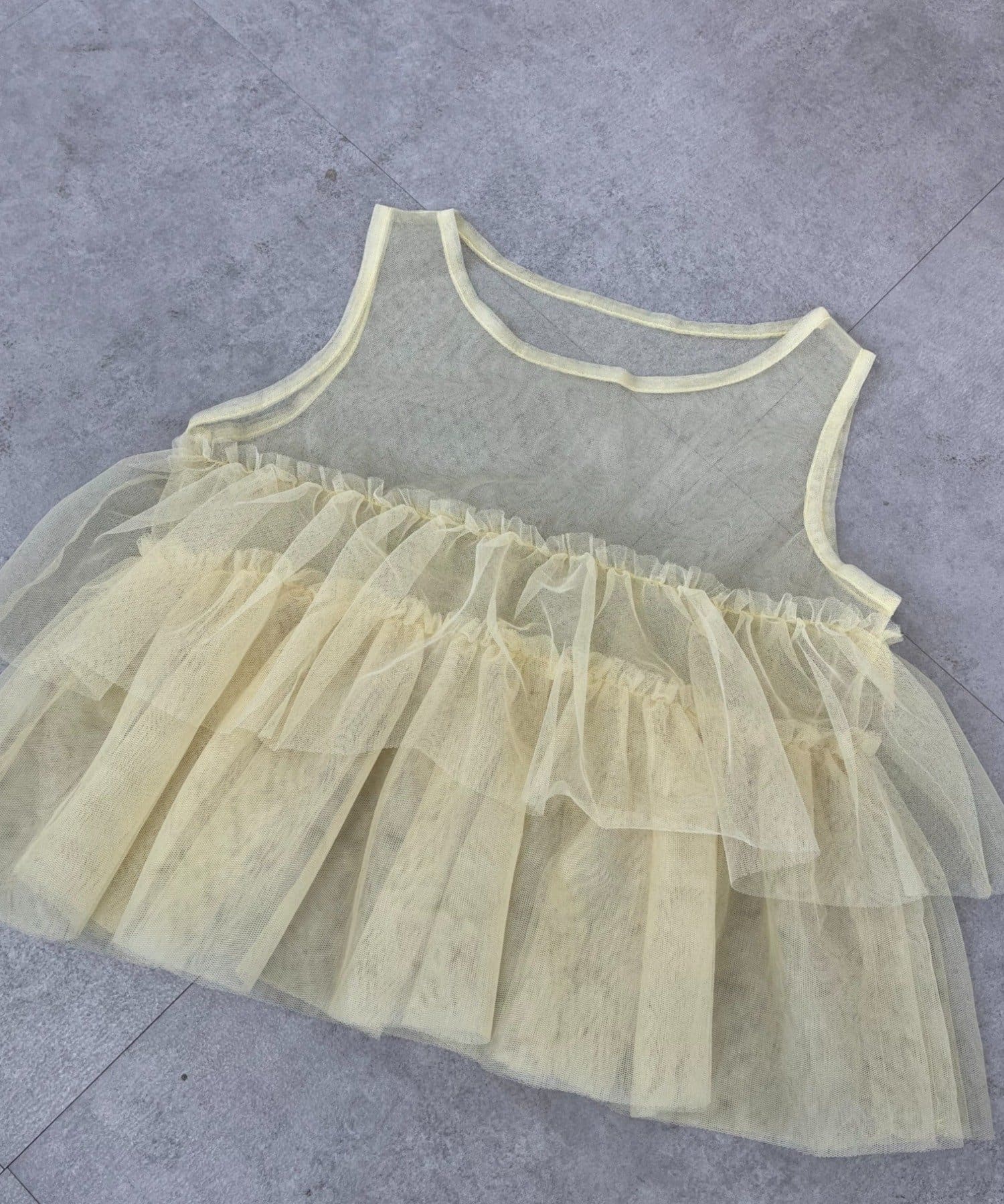 CIAOPANIC TYPY(チャオパニックティピー) 【KIDS】ティアードチュール付きリブトップス≪ジュニアサイズあり≫