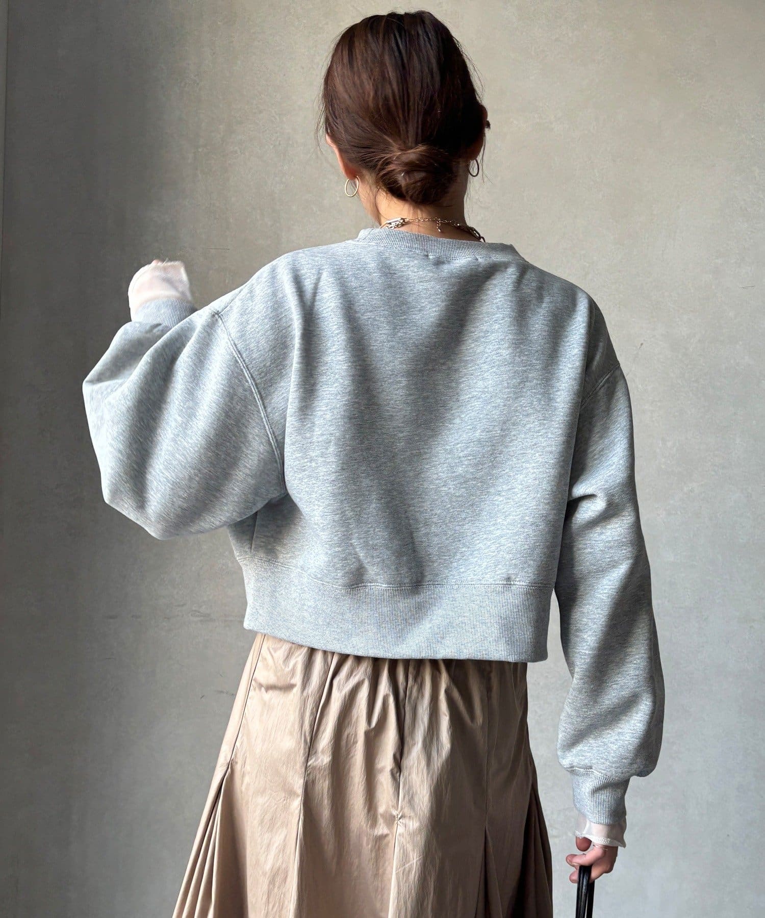 OUTLET(アウトレット) 【DouDou】裏毛裏起毛ショートトップスアンサンブル