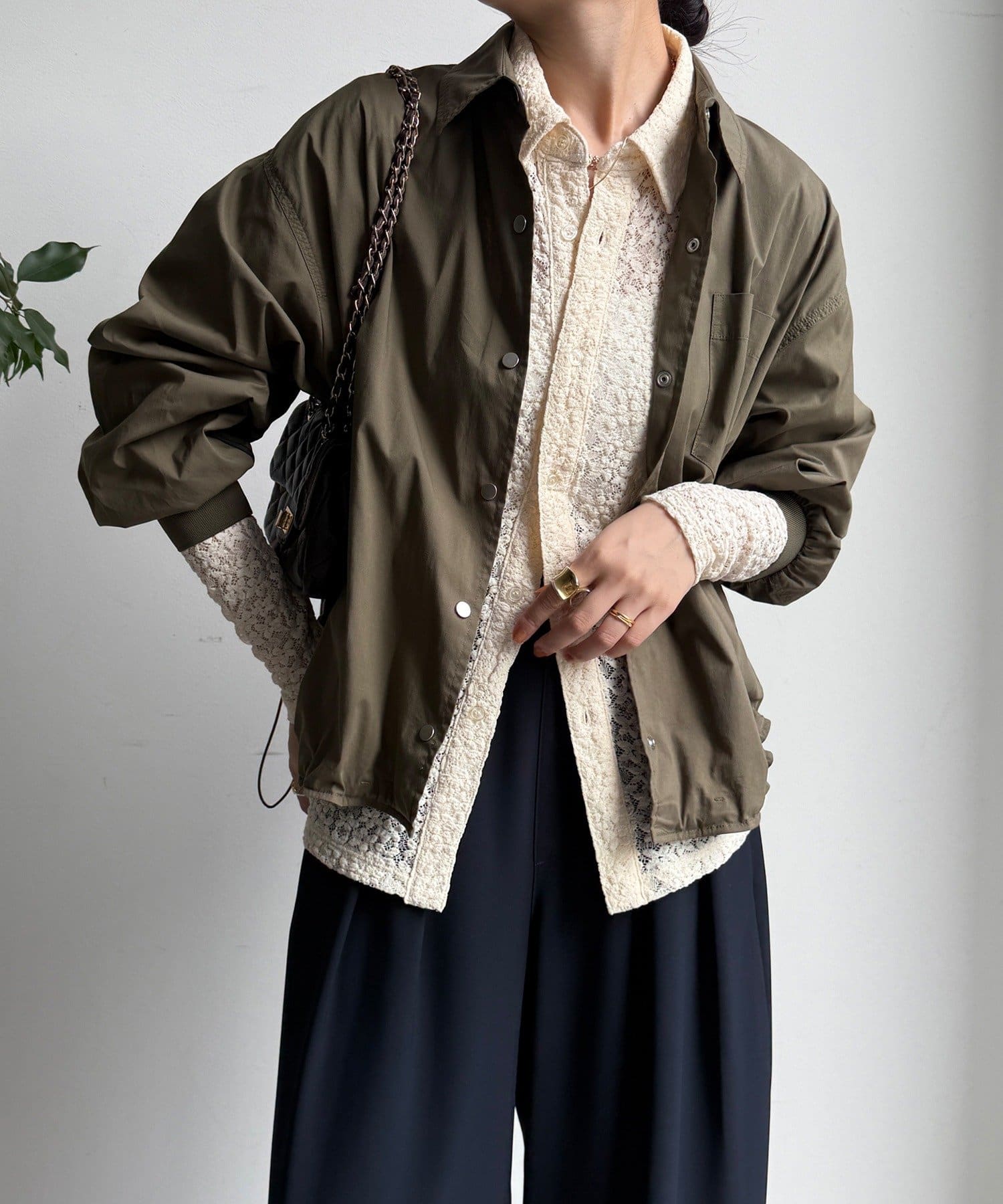 OUTLET(アウトレット) 【DouDou】サイドラインシャツブルゾン