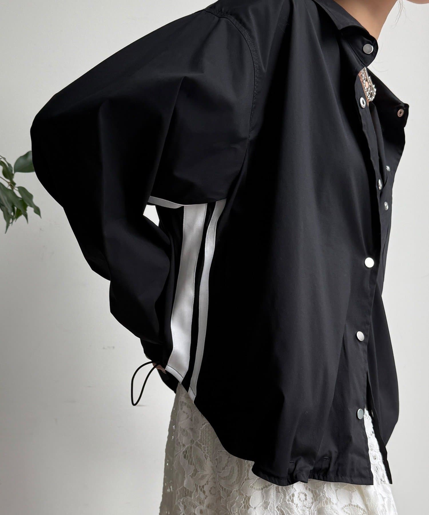 OUTLET(アウトレット) 【DouDou】サイドラインシャツブルゾン