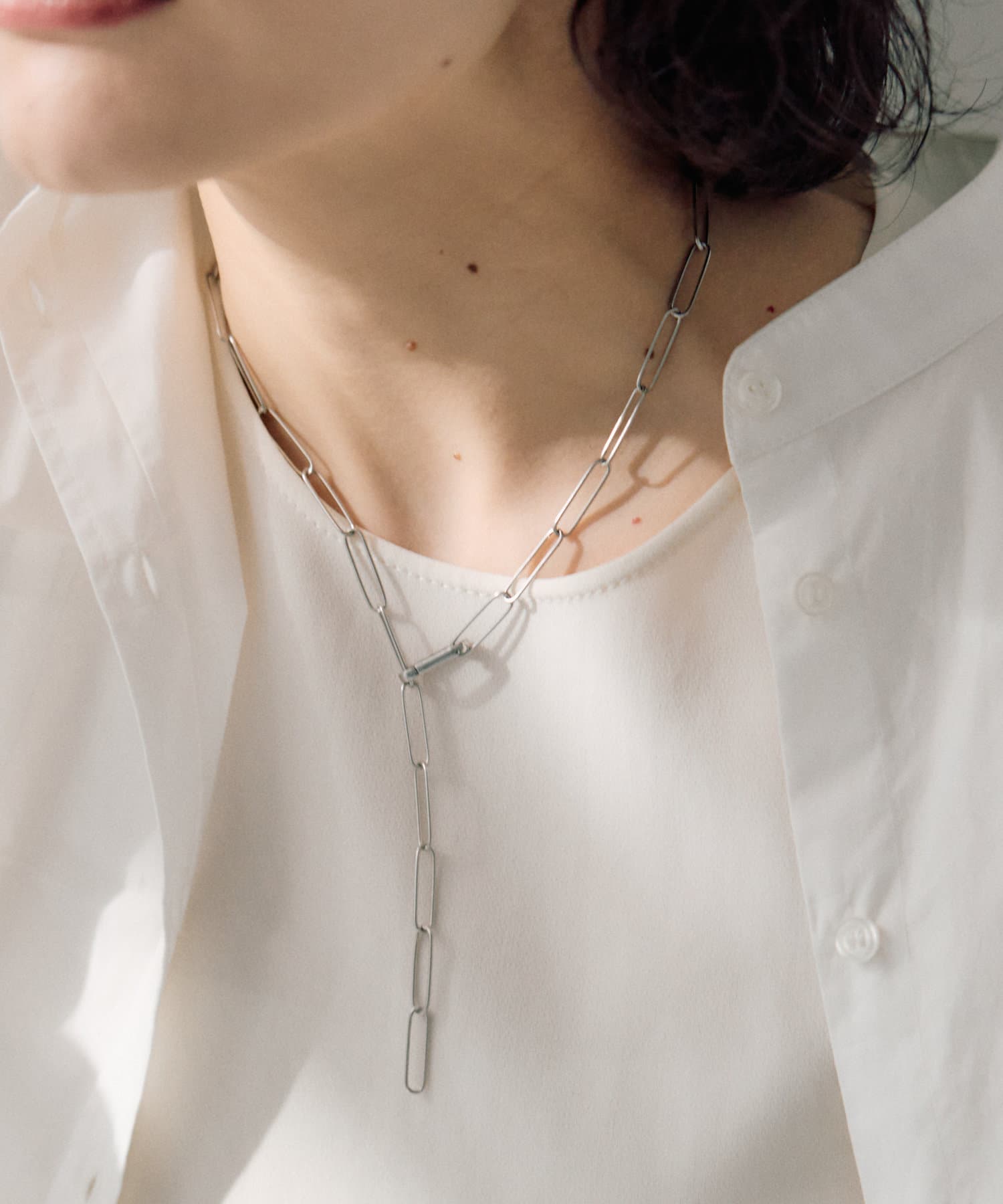 OUTLET(アウトレット) 【ear PAPILLONNER】細長チェーンネックレス