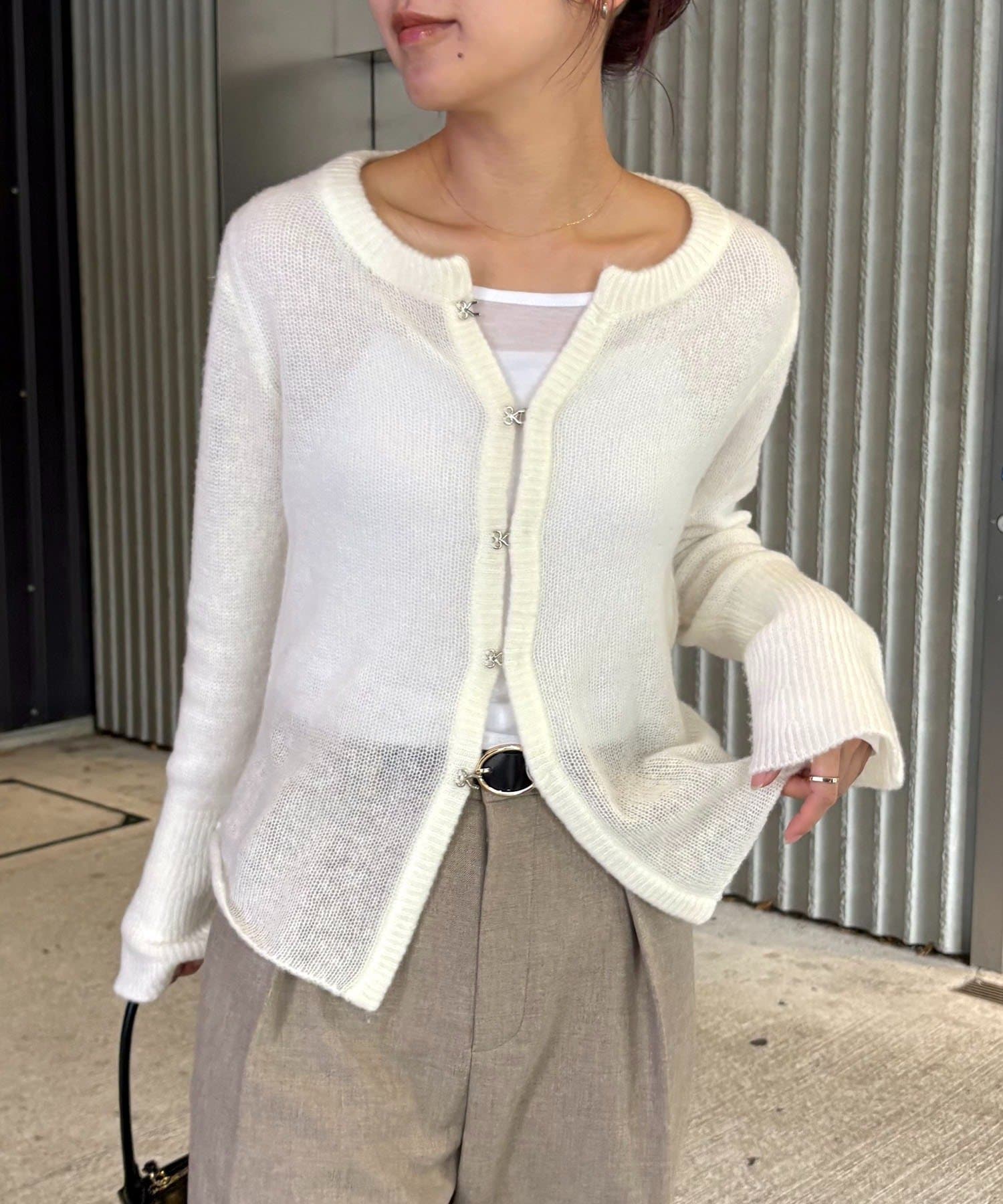 OUTLET(アウトレット) 【CAPRICIEUX LE'MAGE】テンセルウールホックカーディガン