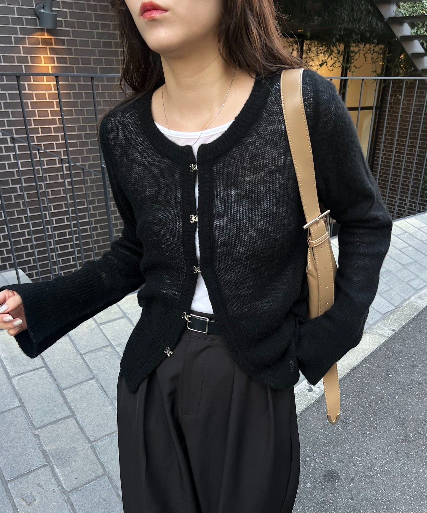 OUTLET(アウトレット) 【CAPRICIEUX LE'MAGE】テンセルウールホックカーディガン