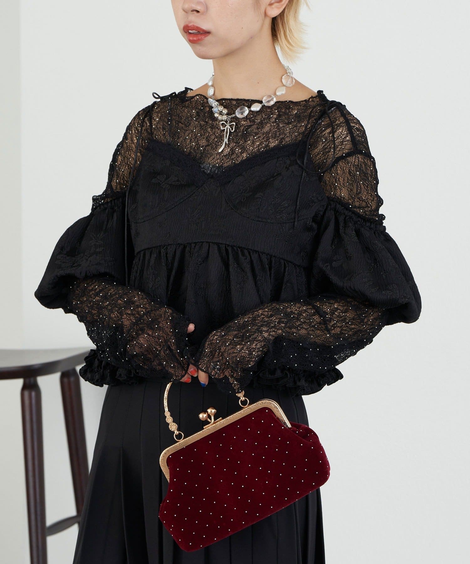 OUTLET(アウトレット) 【Ciaopanic】【Lumé】オフショルフリルビスチェ