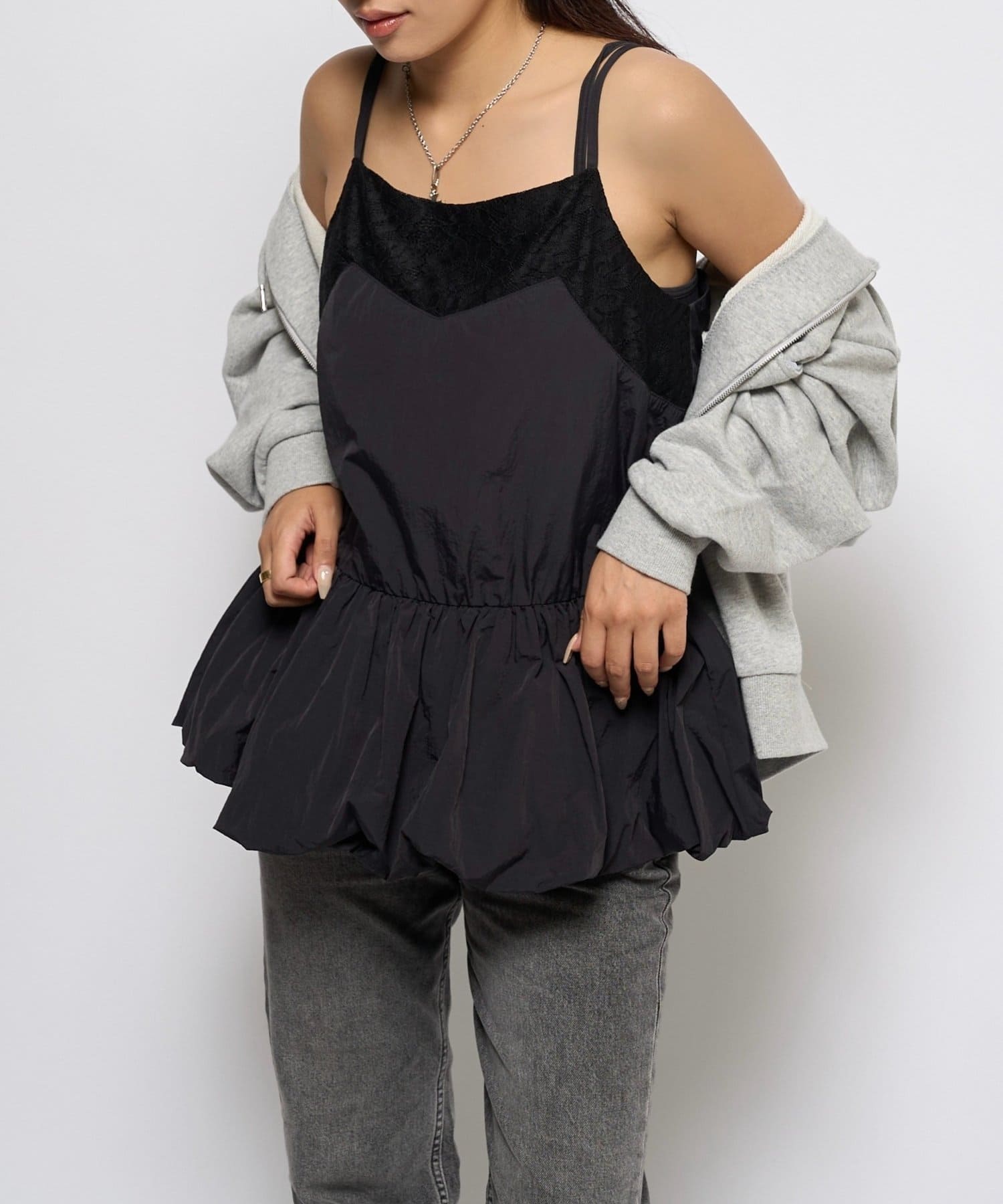 OUTLET(アウトレット) 【WHO'S WHO gallery】ナイロンバルーンワンピ