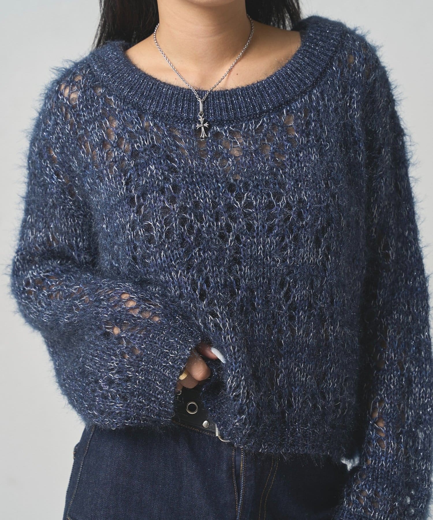 OUTLET(アウトレット) 【WHO'S WHO gallery】HiNTラメオフショルニット