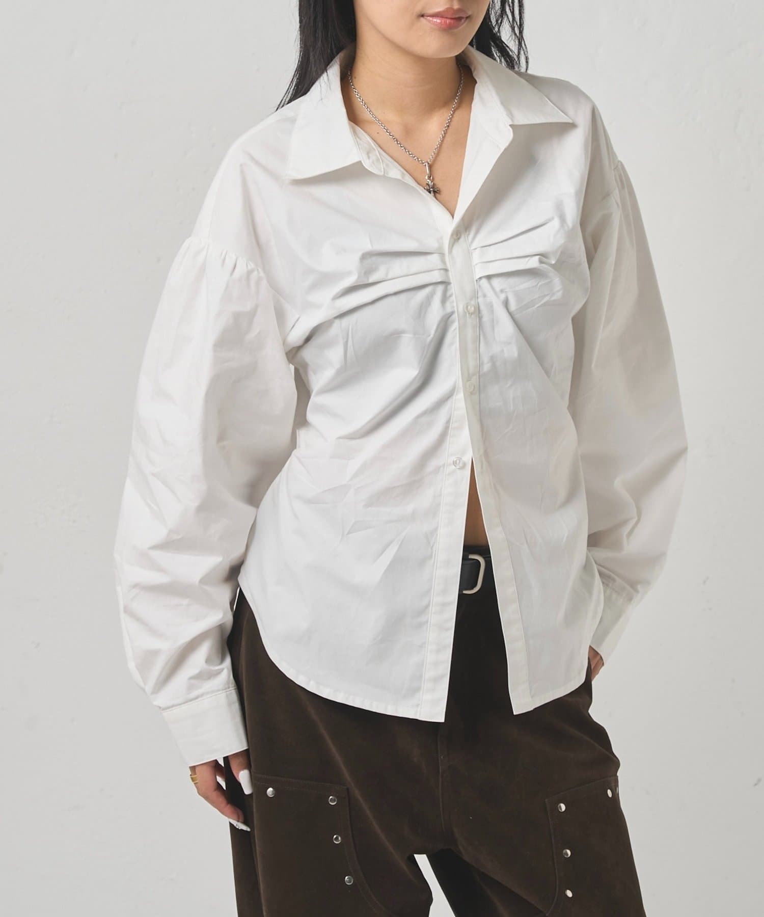 OUTLET(アウトレット) 【WHO'S WHO gallery】パフスリーブダーツシャツ