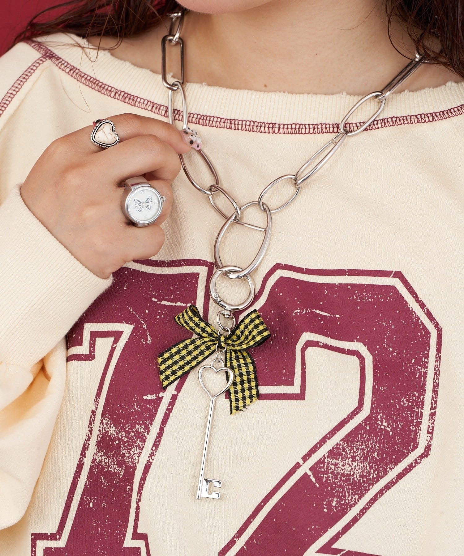 OUTLET(アウトレット) 【Ciaopanic】me＋meリボンキーチェーンネックレス