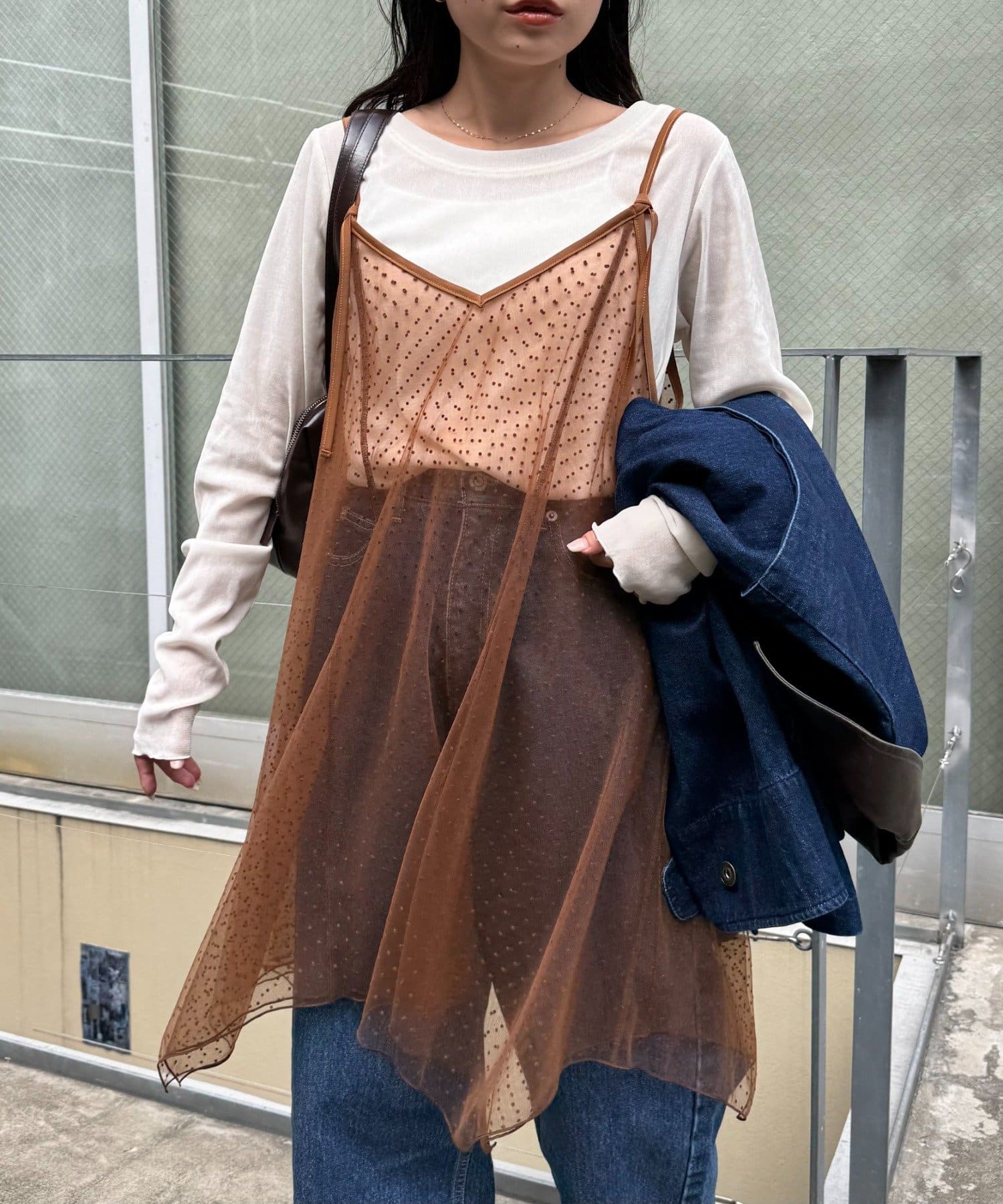 OUTLET(アウトレット) 【CIAOPANIC TYPY】ドットチュールキャミチュニックワンピ